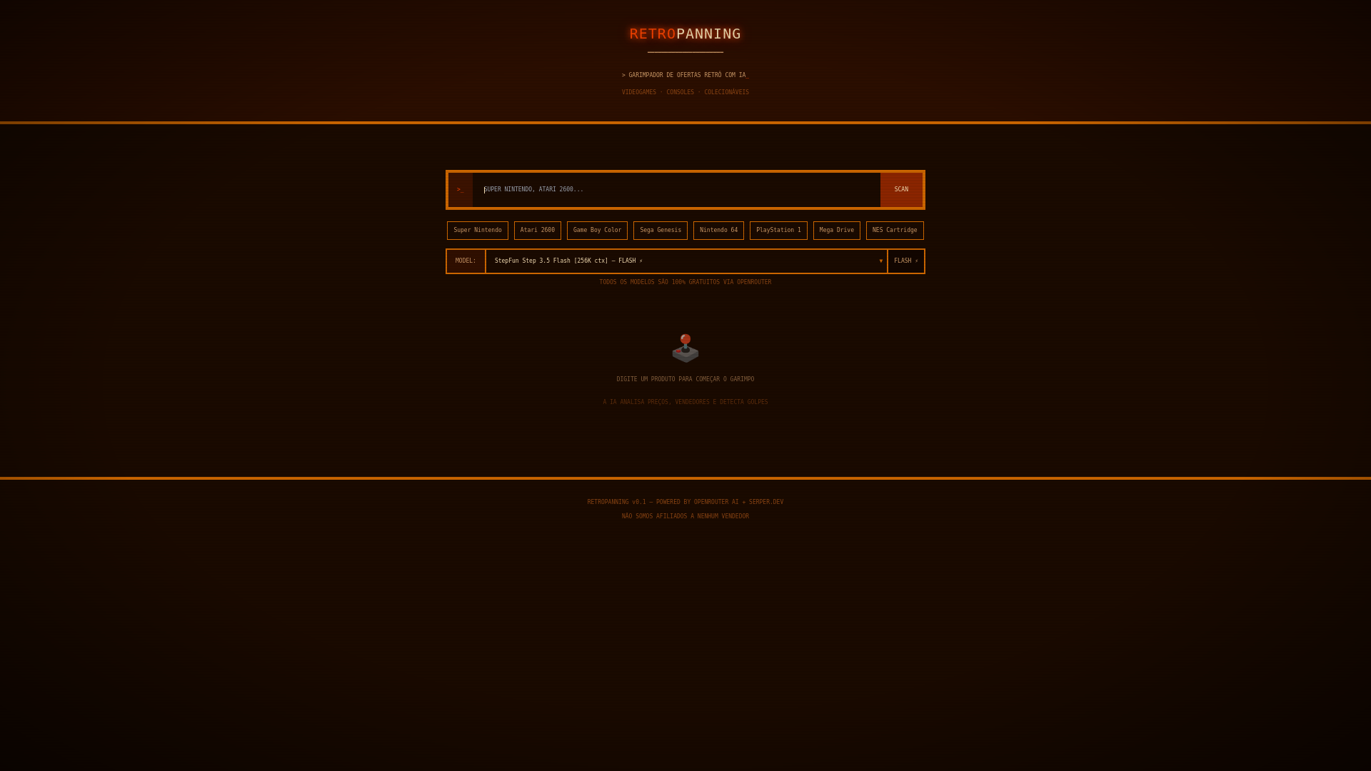 website screenshot of https://retro-panning.pages.dev/