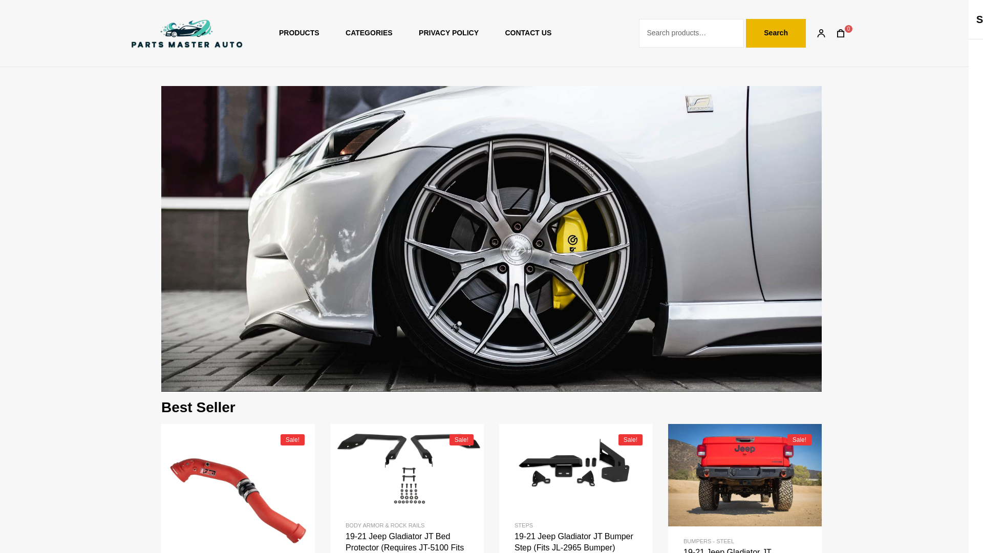 website screenshot of https://partsmasterauto.com