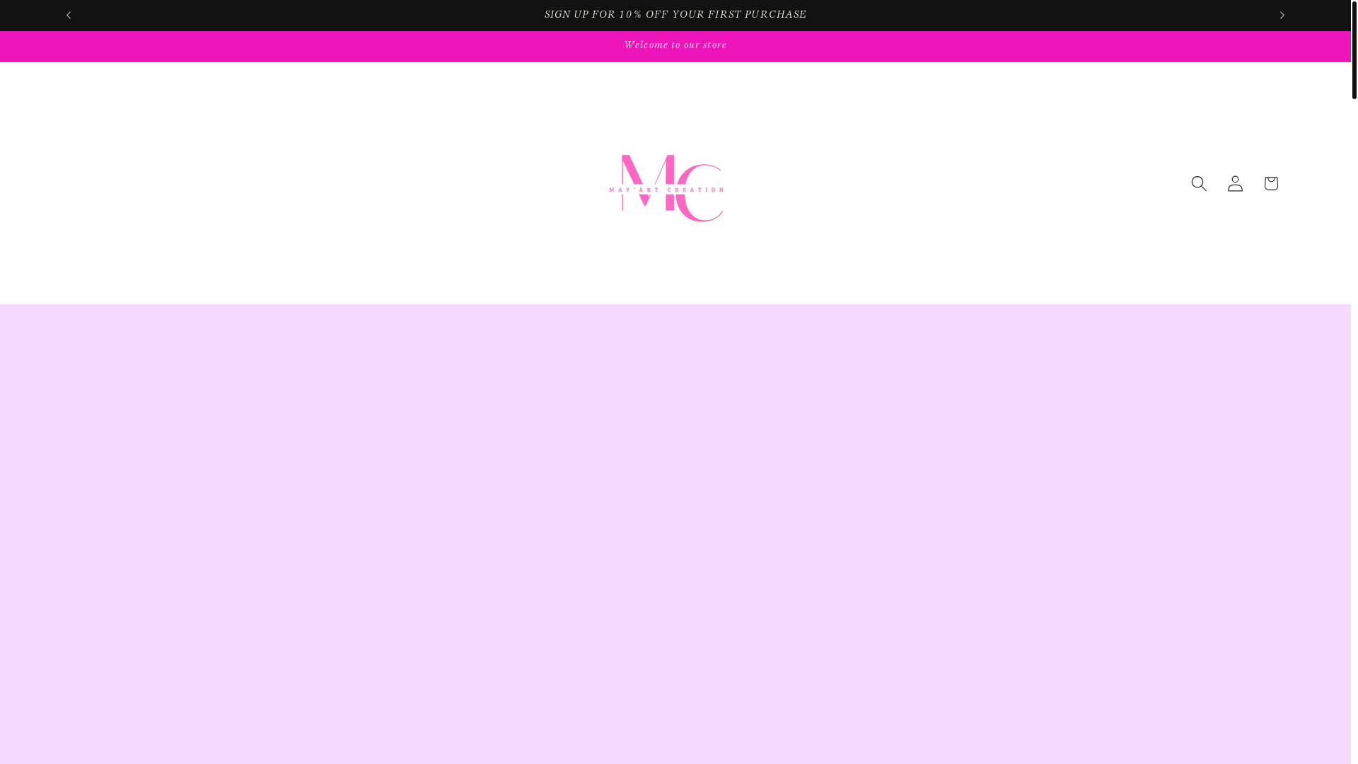 website screenshot of https://mayartcreation.com/