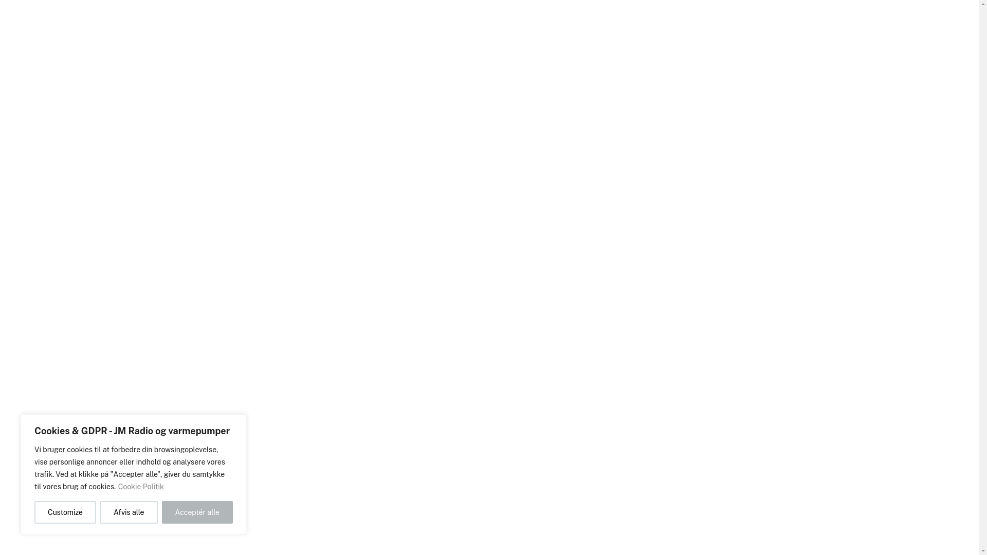 website screenshot of https://jmvarmepumper.dk/