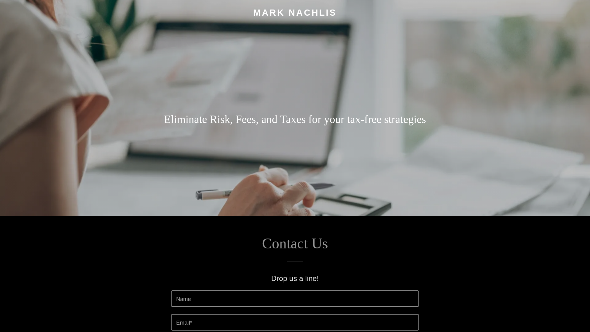 website screenshot of https://marknachlis.life/