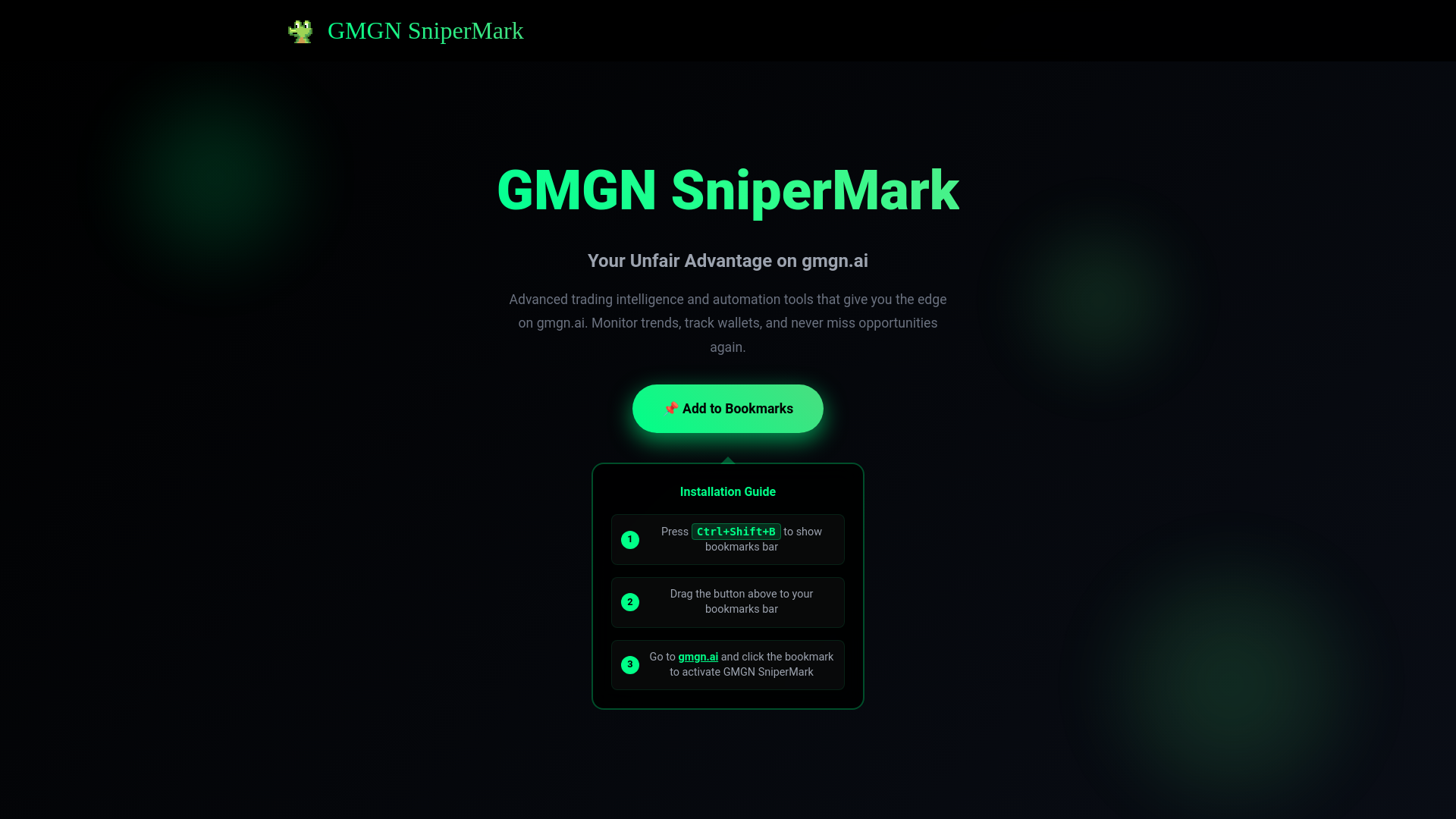 website screenshot of https://gmgn-sniper-tool.life/