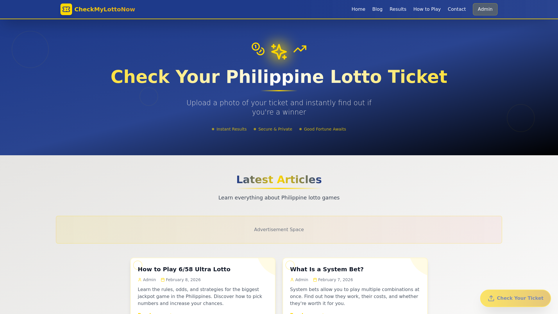 website screenshot of https://checkmylottonow.pages.dev/