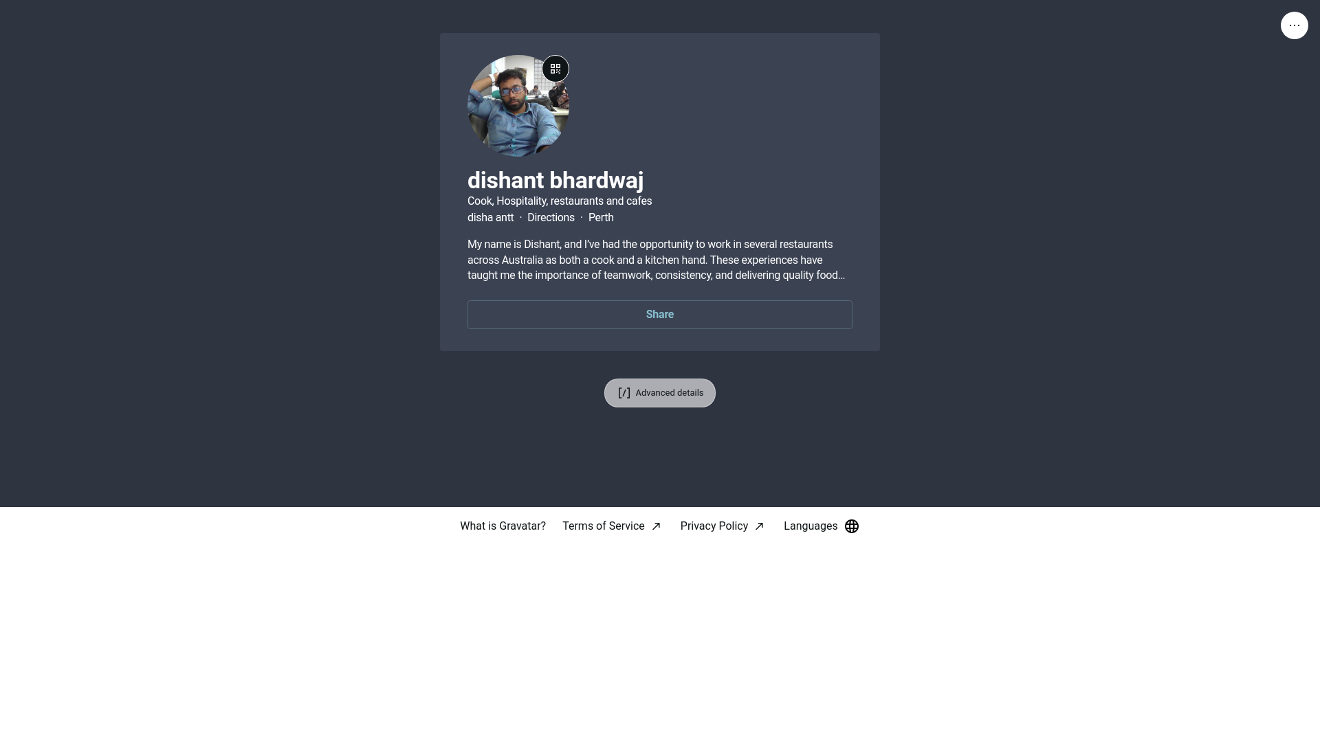website screenshot of https://dishantbhardwaj.link/