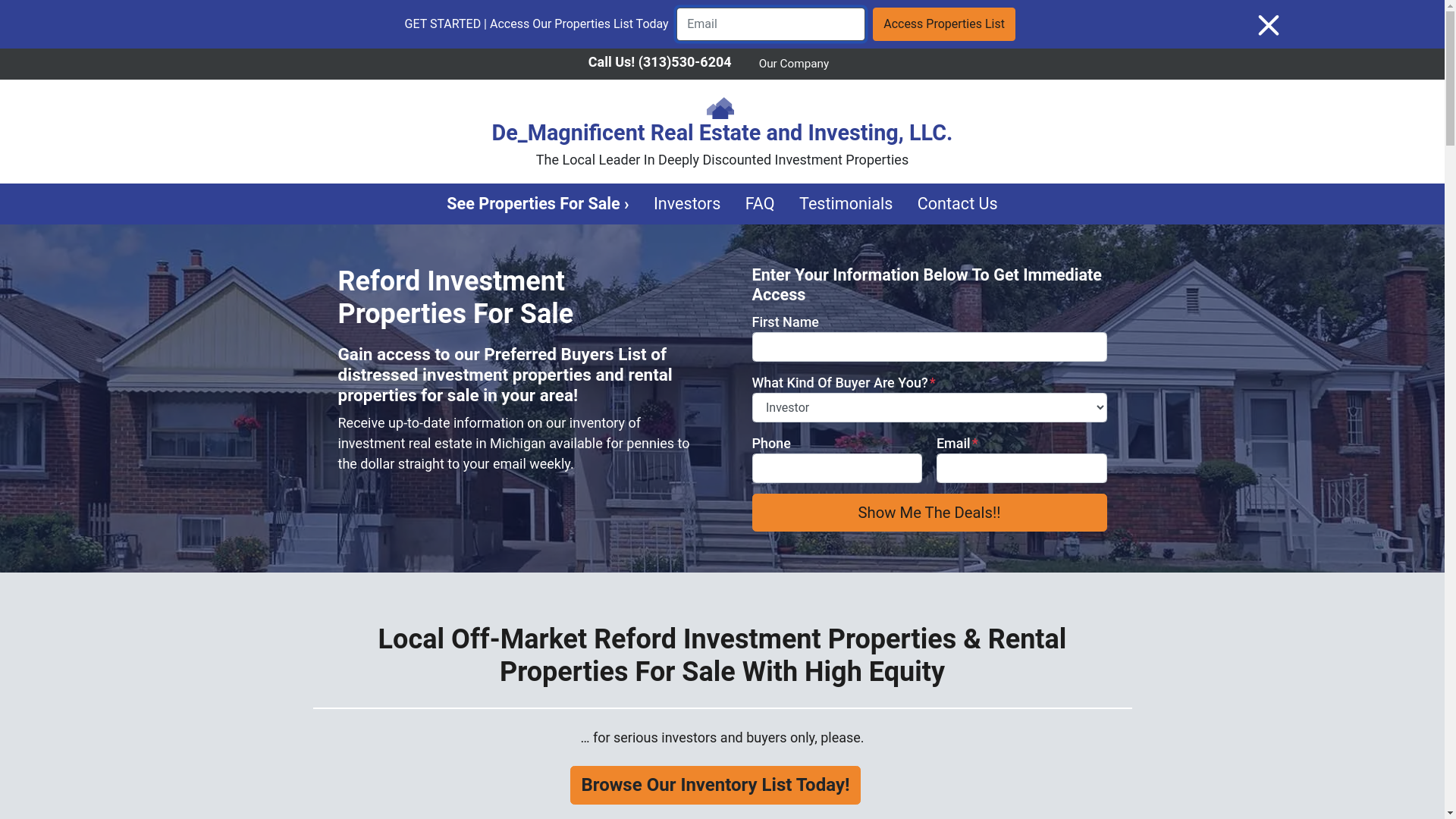 website screenshot of https://demagnificentbuyers.com/