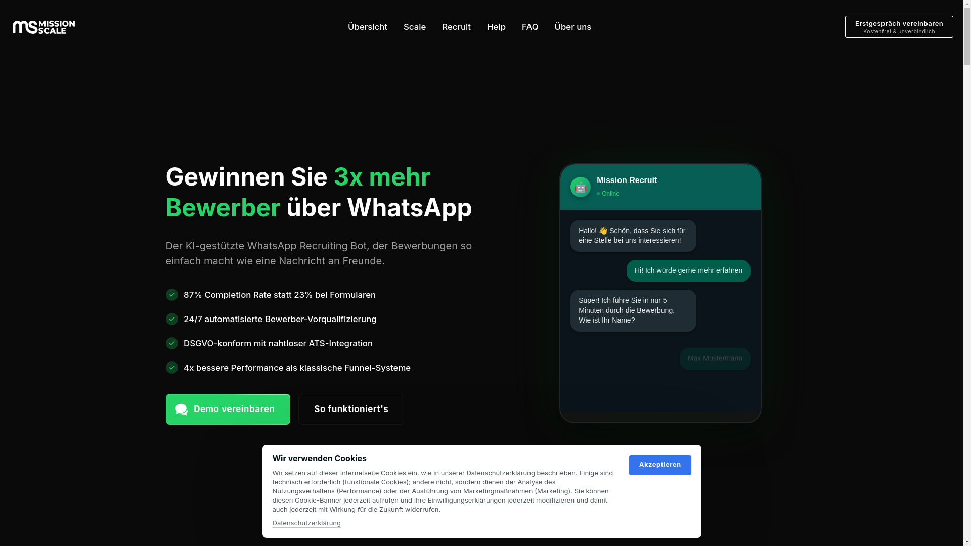 website screenshot of https://missionscale.org/