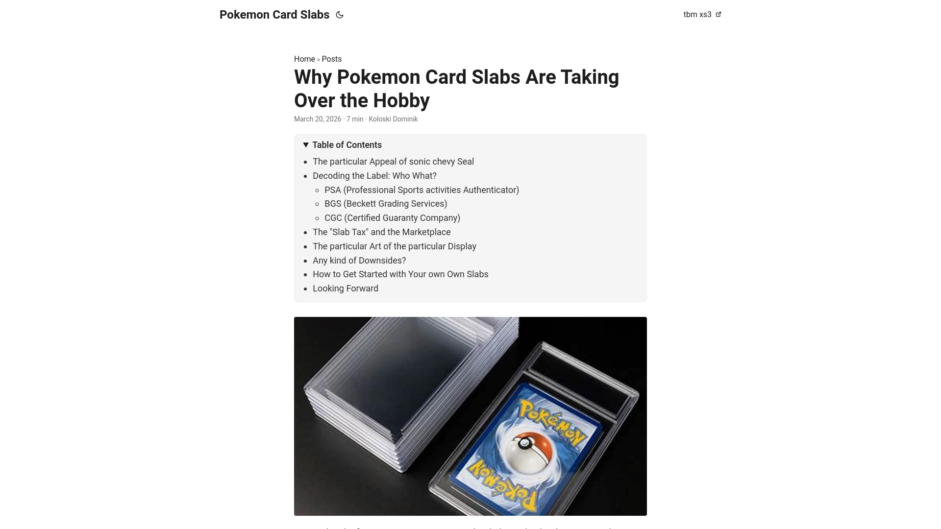 website screenshot of https://pokemon-card-slabs.pages.dev/