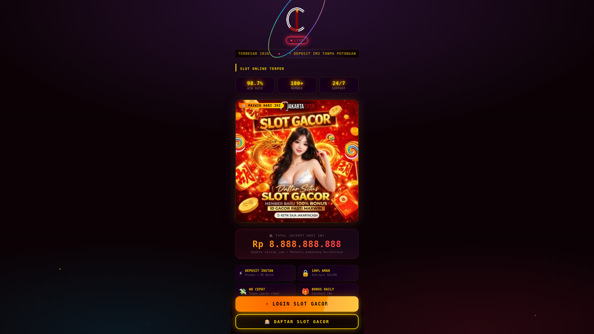 website screenshot of https://jakartacash-win.pages.dev/