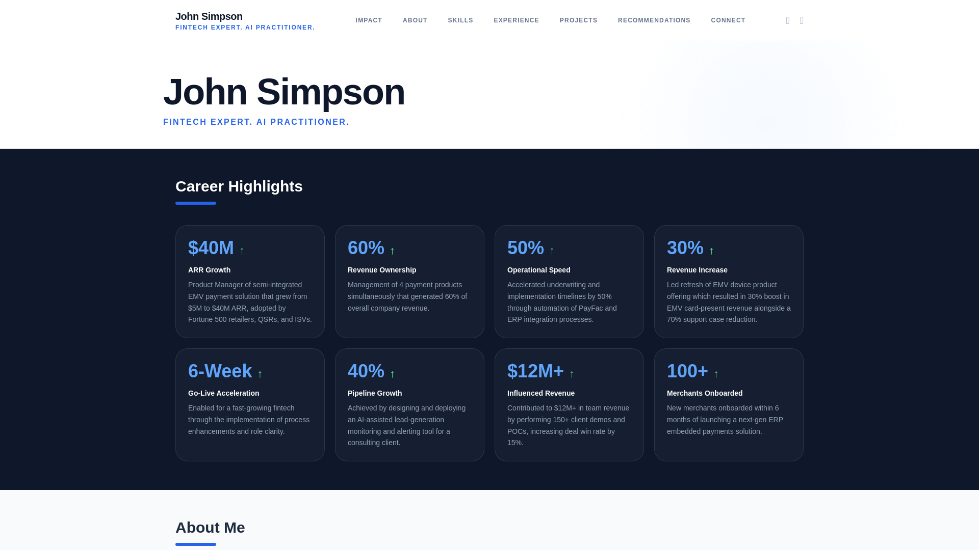 website screenshot of https://johnsimpson.io/