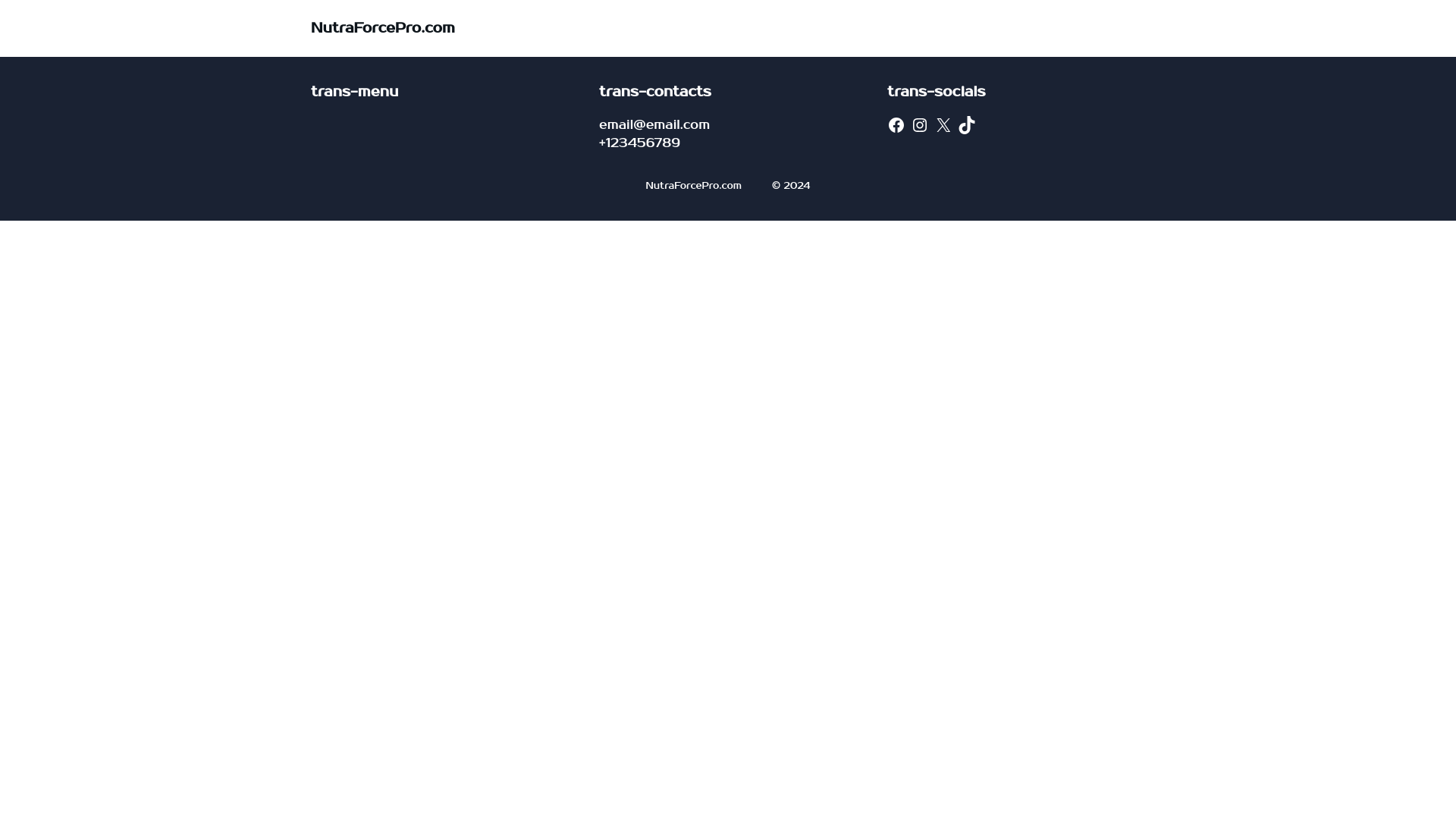 website screenshot of https://nutraforcepro.com/