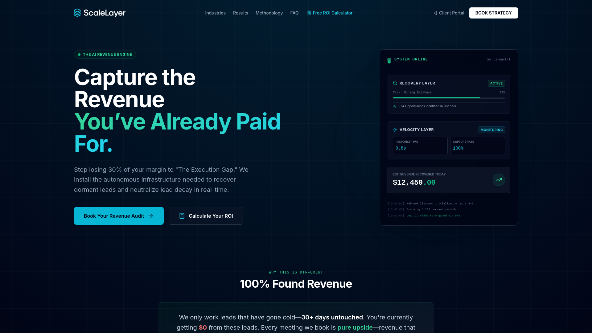 website screenshot of https://usescalelayer.com