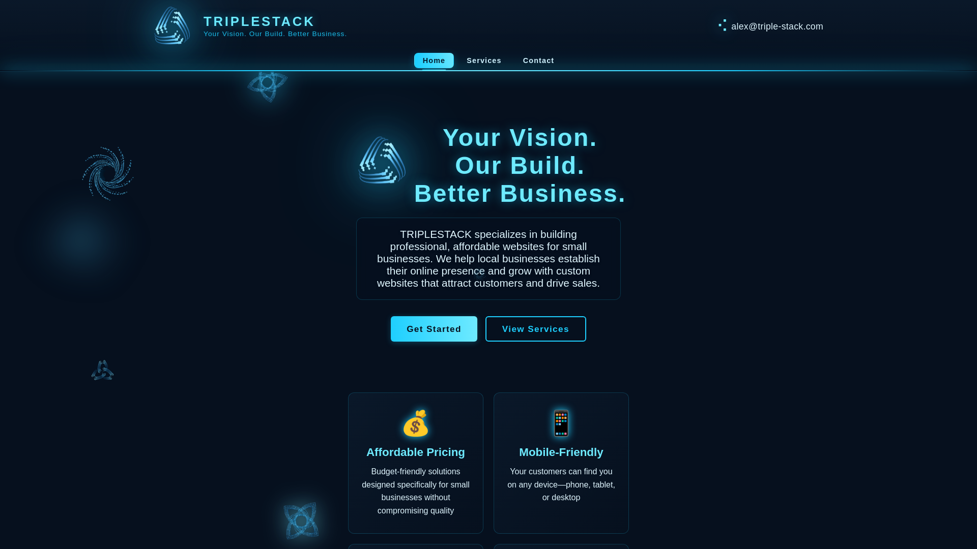 website screenshot of https://triple-stack.com