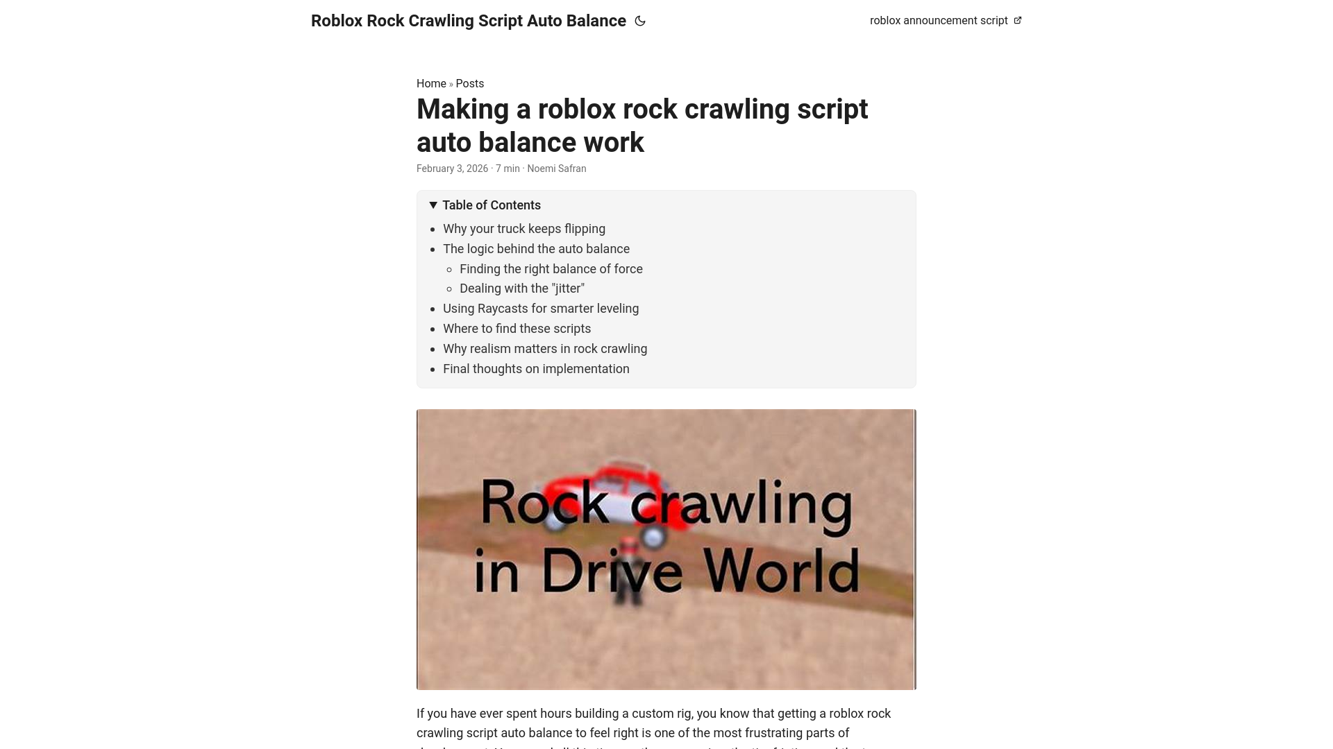website screenshot of https://roblox-rock-crawling-script-auto-balance.pages.dev/