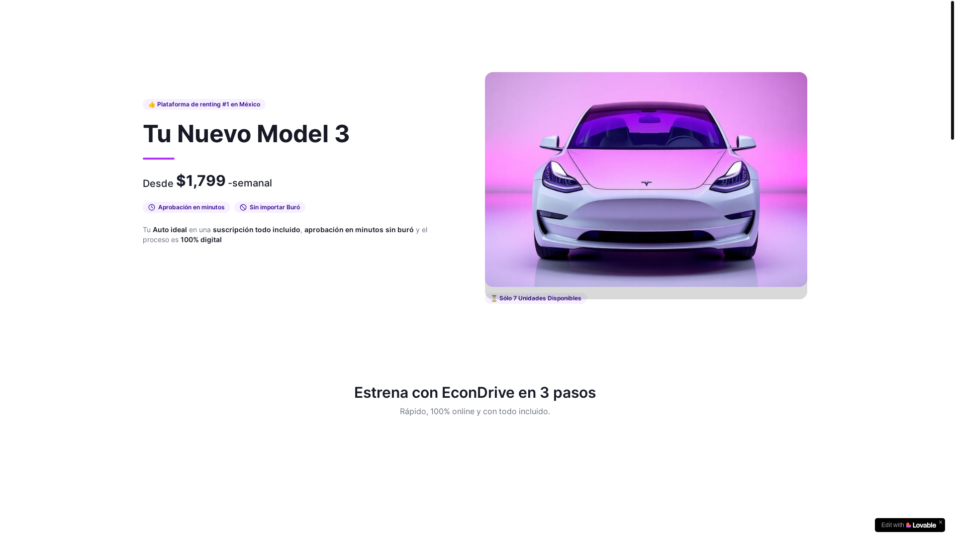 website screenshot of https://econdrive.mx/