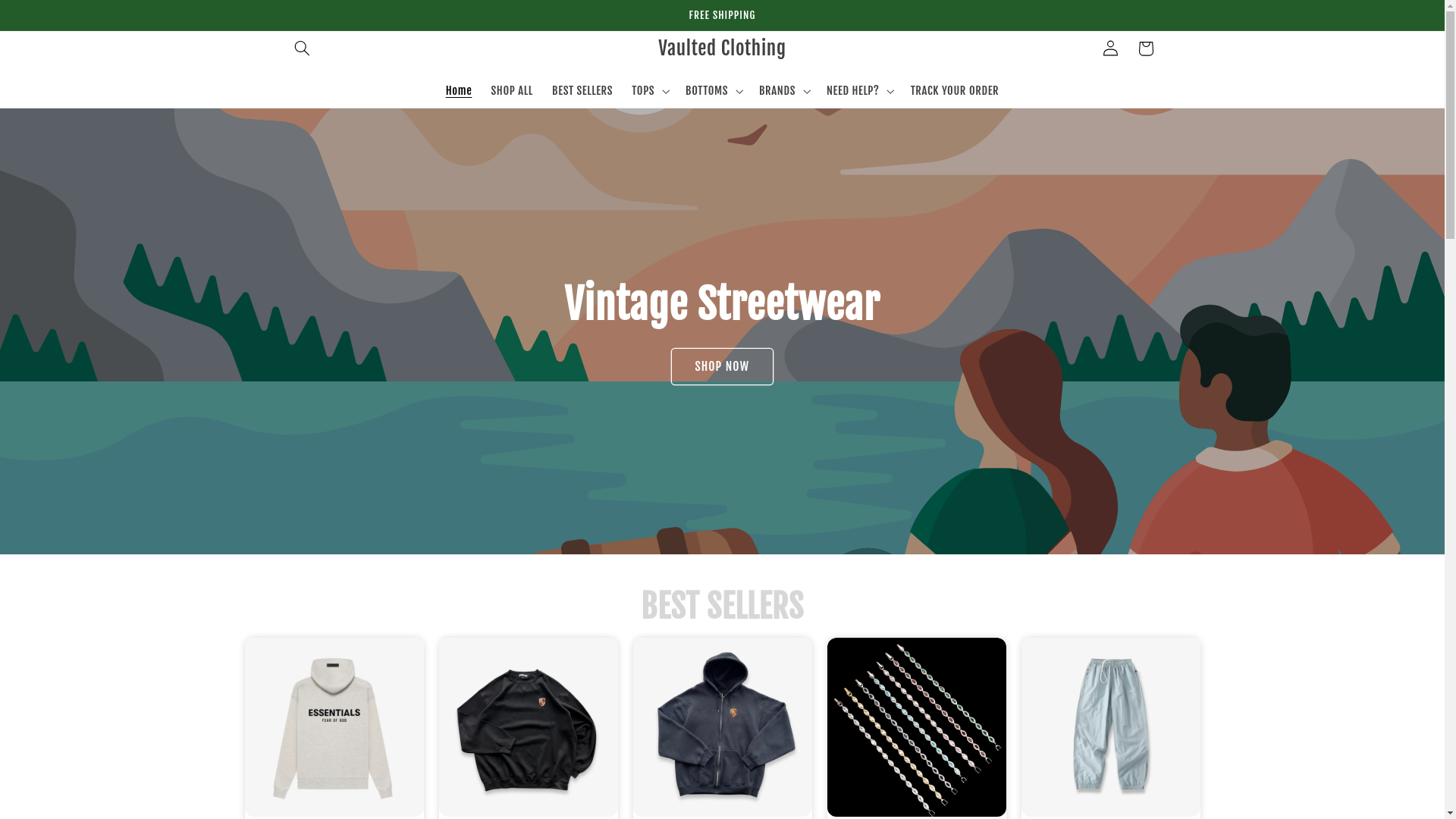 website screenshot of https://vaultedclothingco.com/