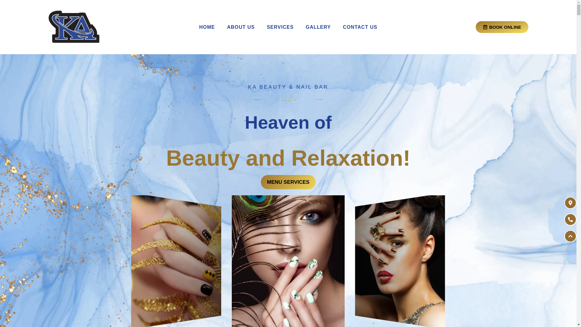 website screenshot of https://kabeautynailbar.com/