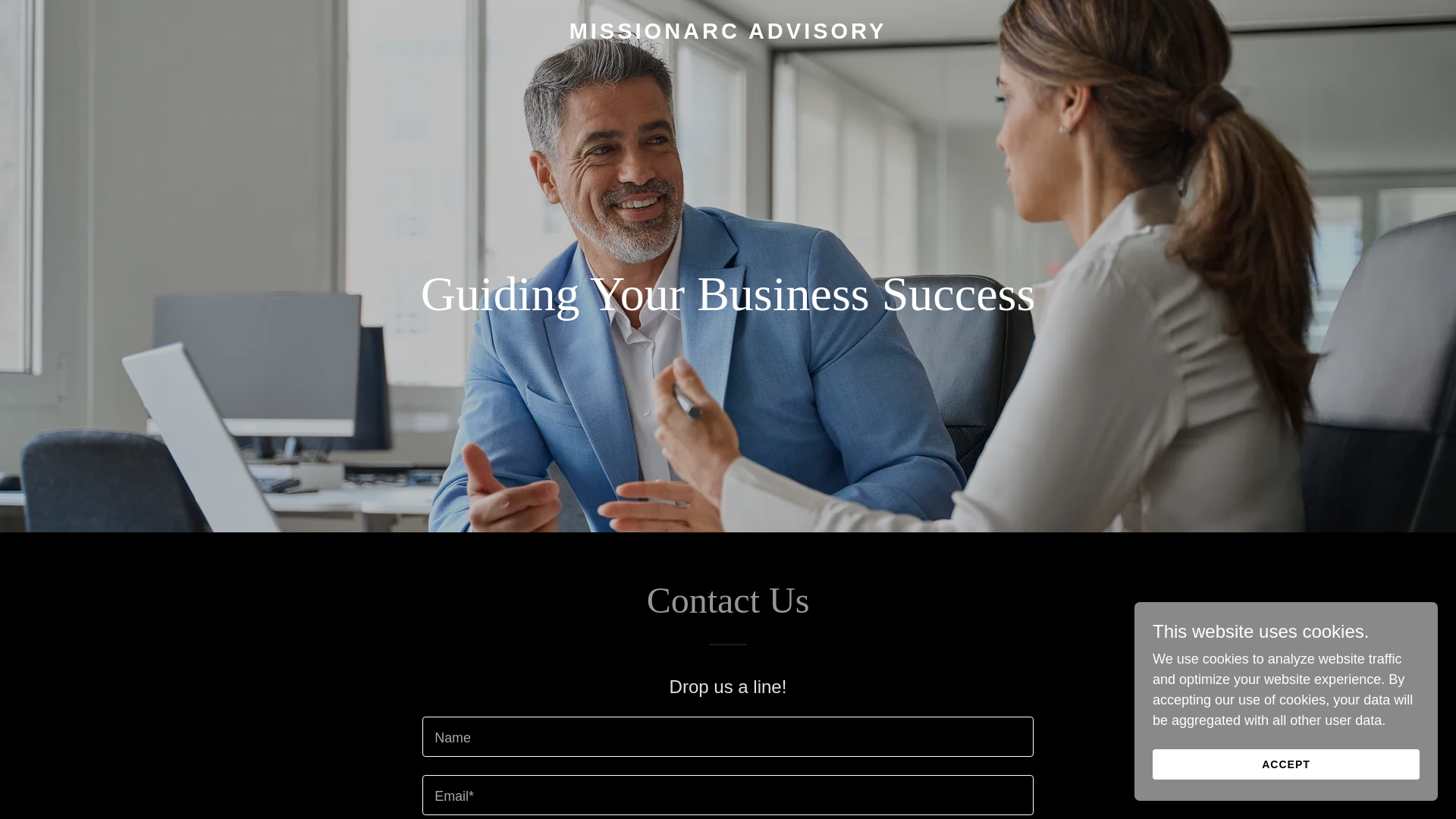 website screenshot of https://missionarcadvisory.com/