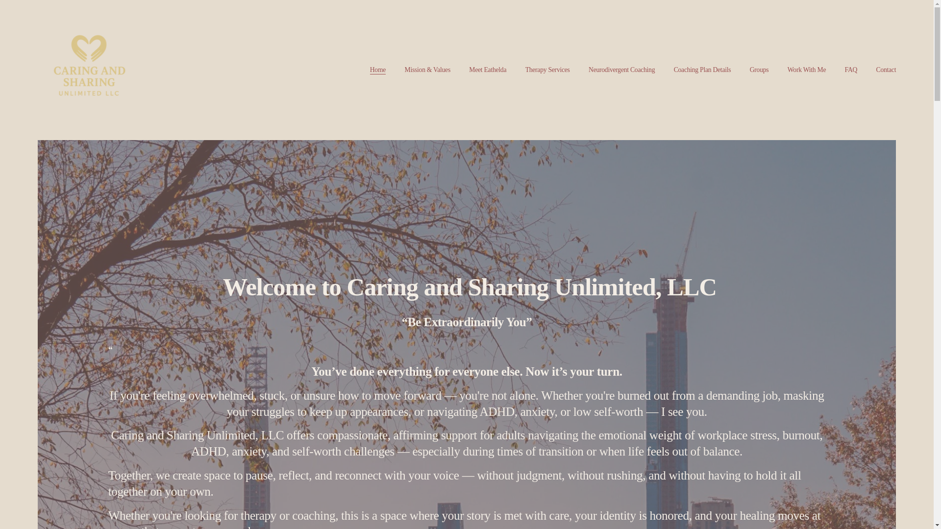 website screenshot of https://caringandsharingunlimitedllc.com/