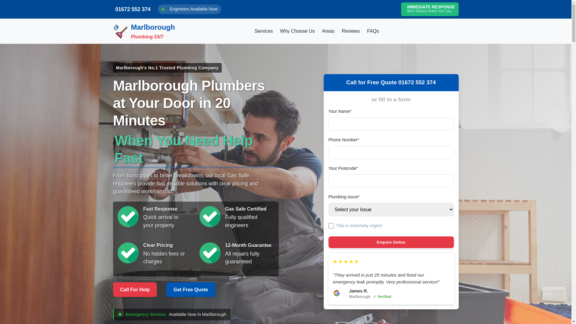 website screenshot of https://marlboroughemergencyplumbing.co.uk/