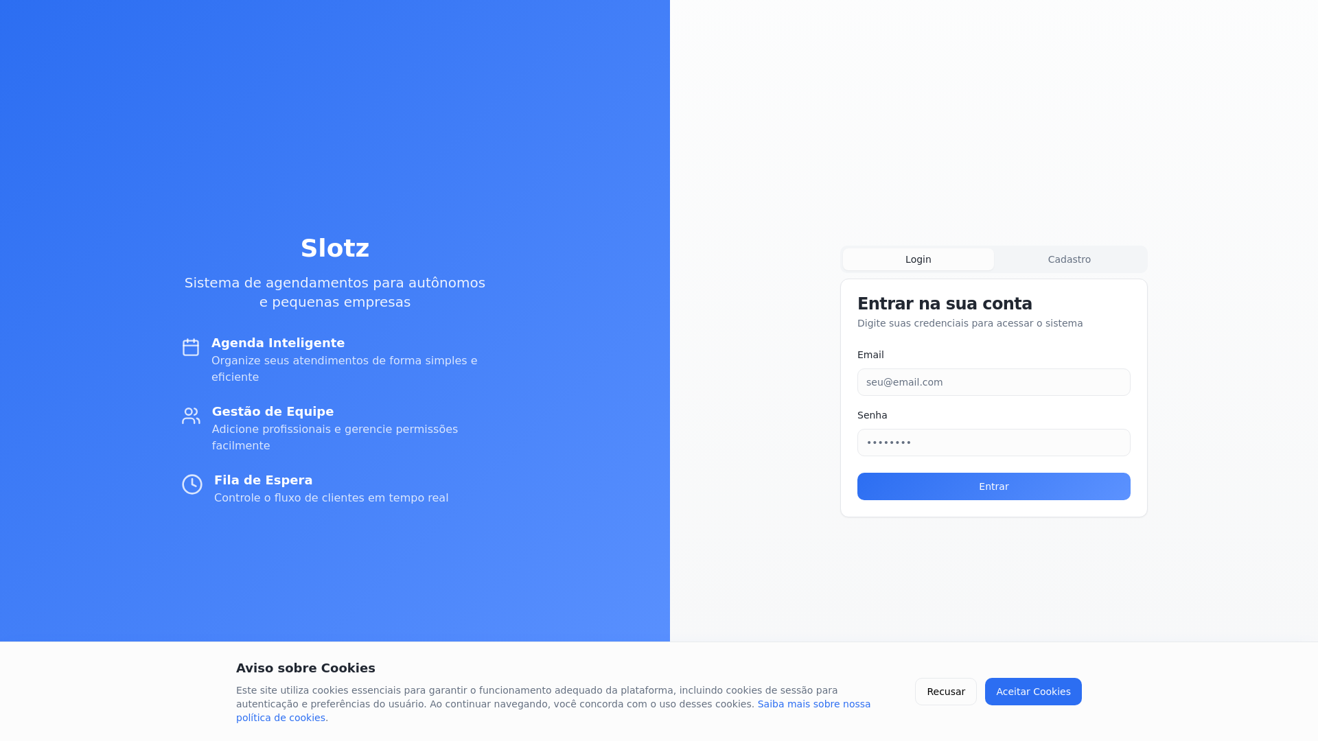 website screenshot of https://slotzappscheduler.pages.dev/