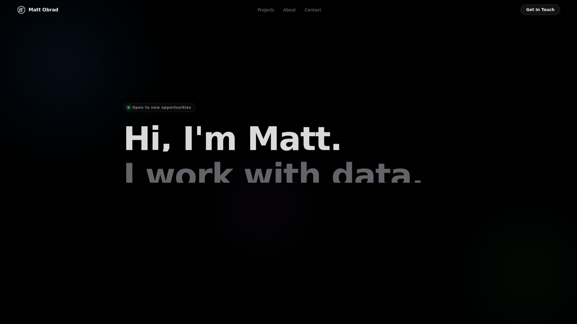 website screenshot of https://mattobrad.com