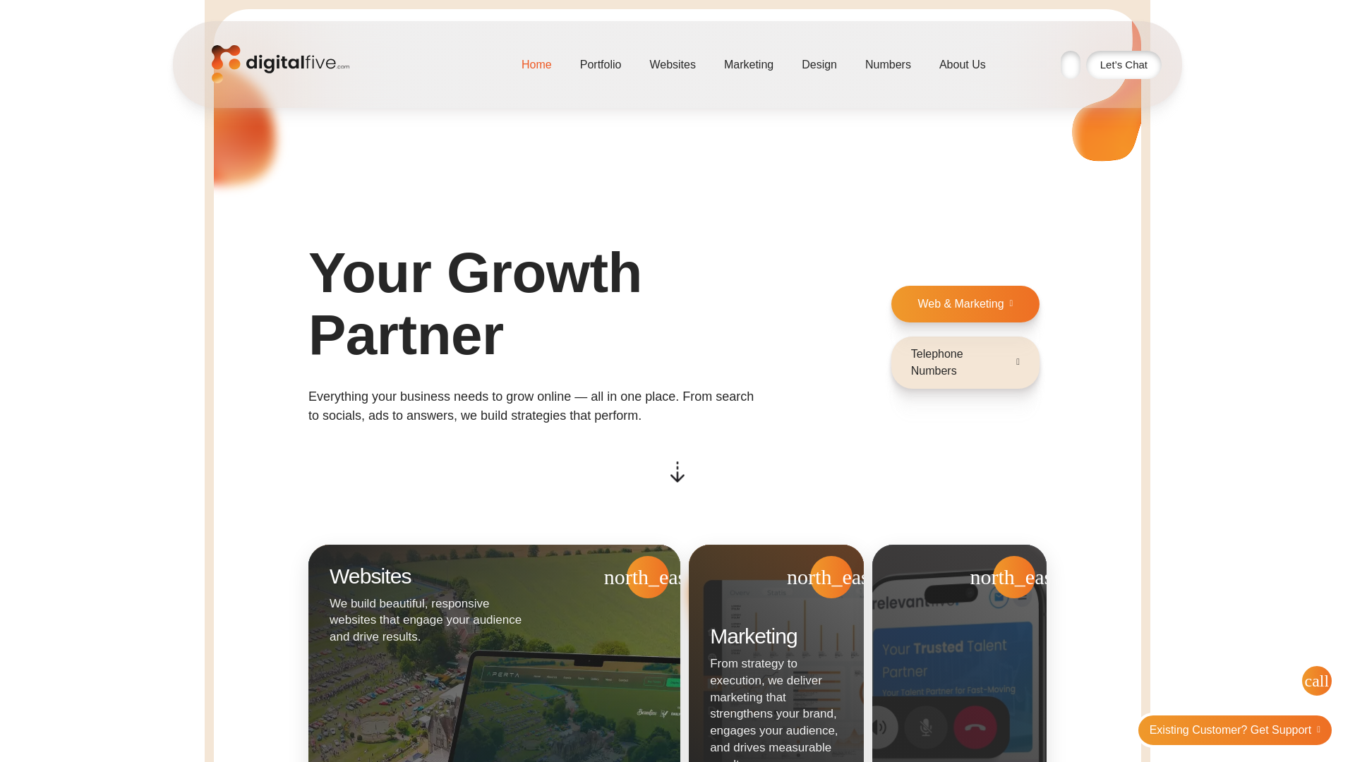 website screenshot of https://digitalfive.pages.dev/