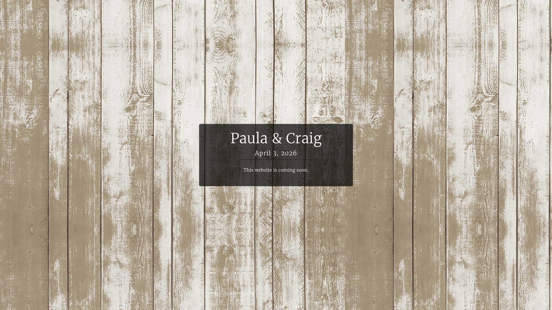 website screenshot of https://paulaandcraig.com/