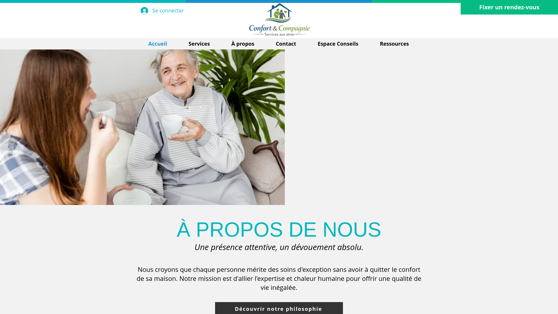 website screenshot of https://confortetcompagnie.ca/