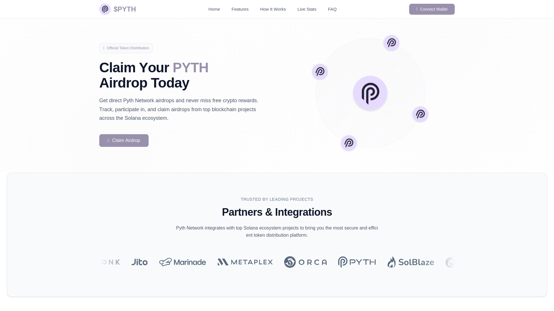 website screenshot of https://pythcoin.run/