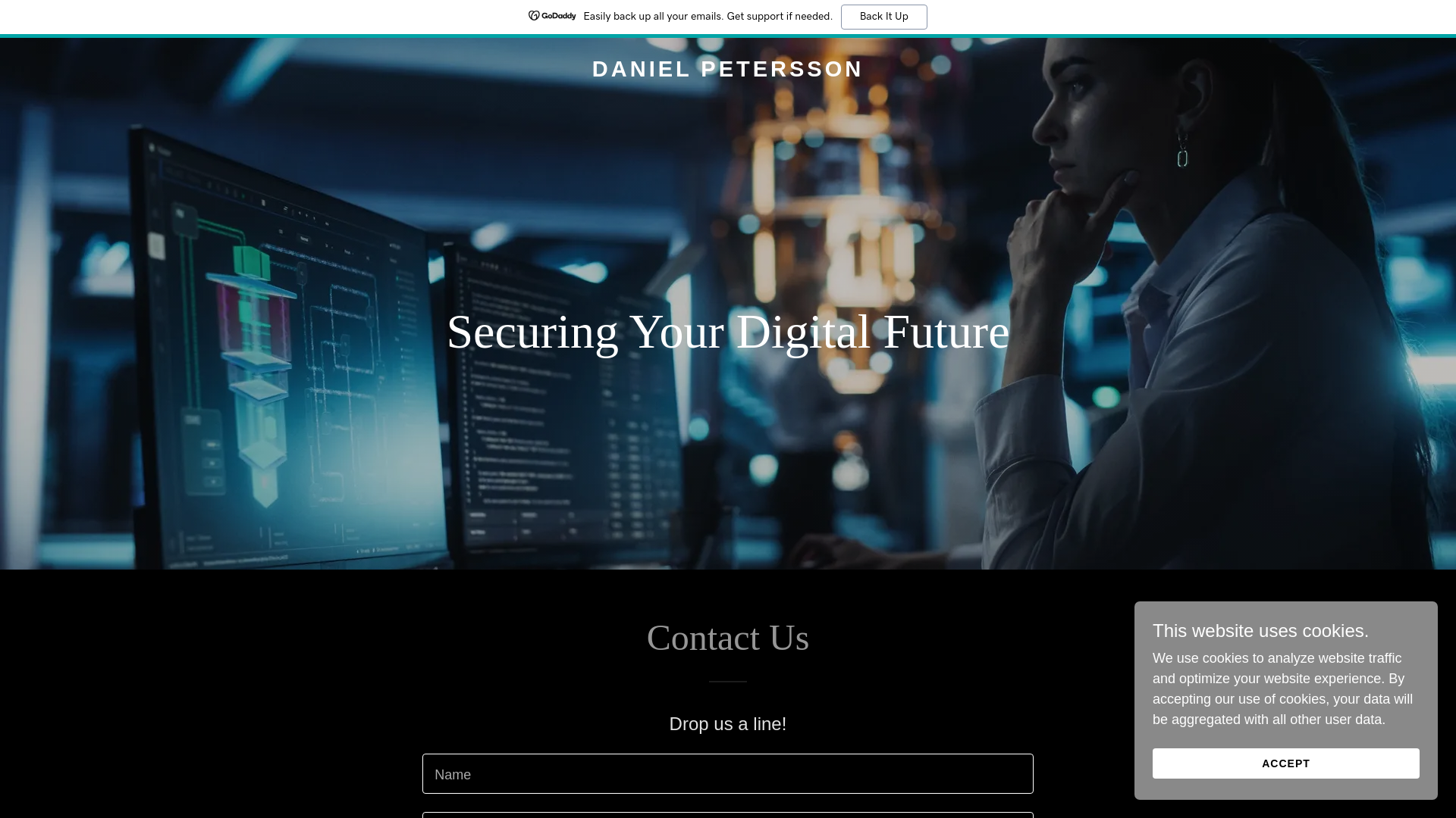 website screenshot of https://danielpetersson.work