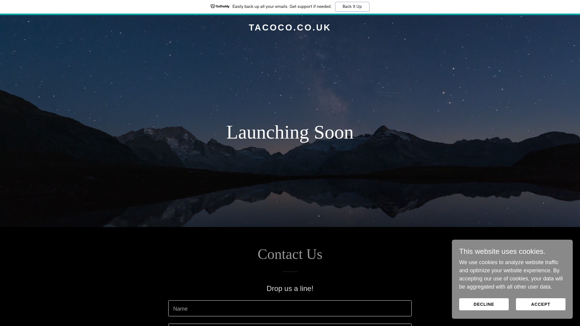 website screenshot of https://tacoco.co.uk/
