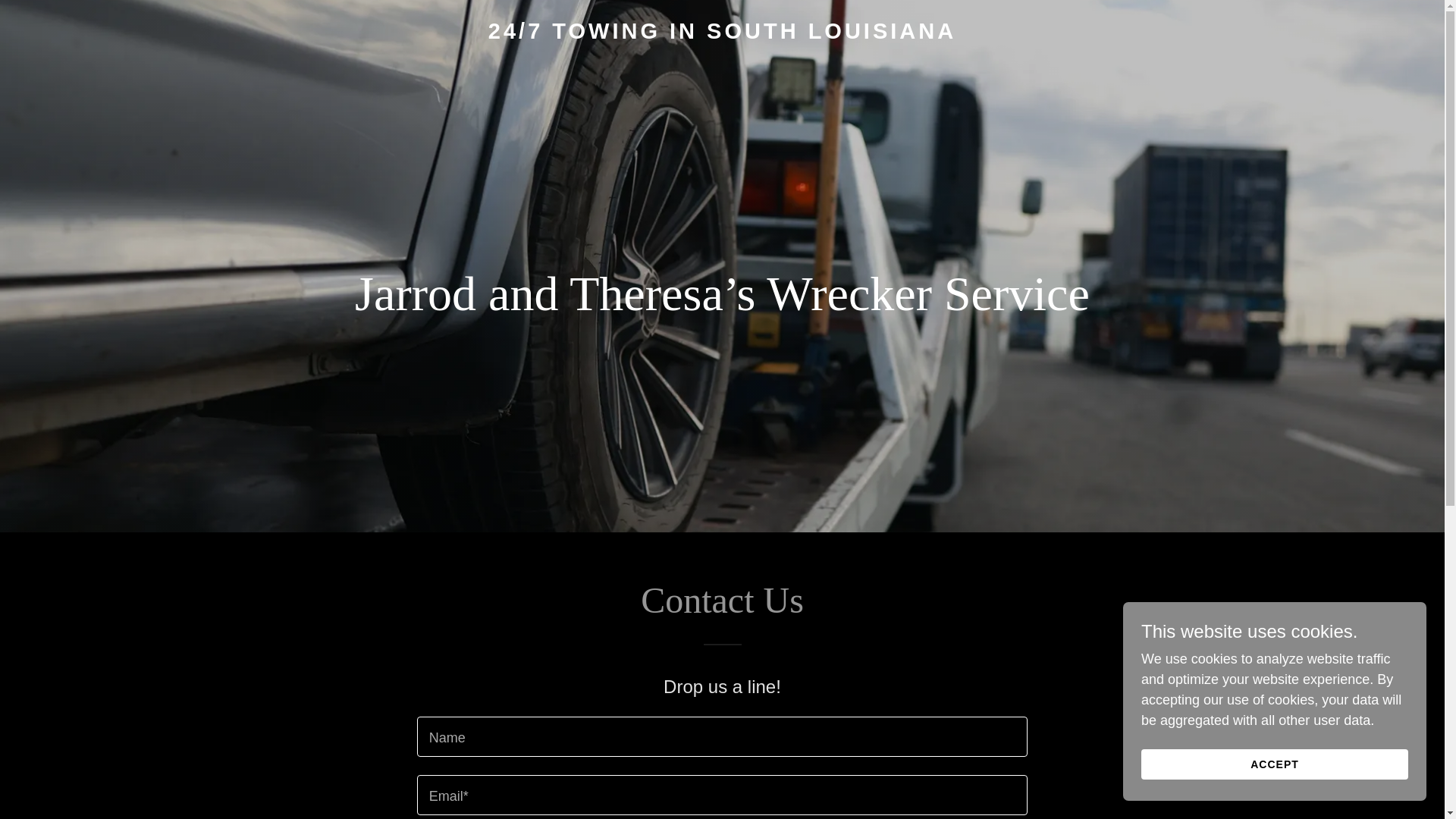 website screenshot of https://jarrodandtheresaswrecker.com/