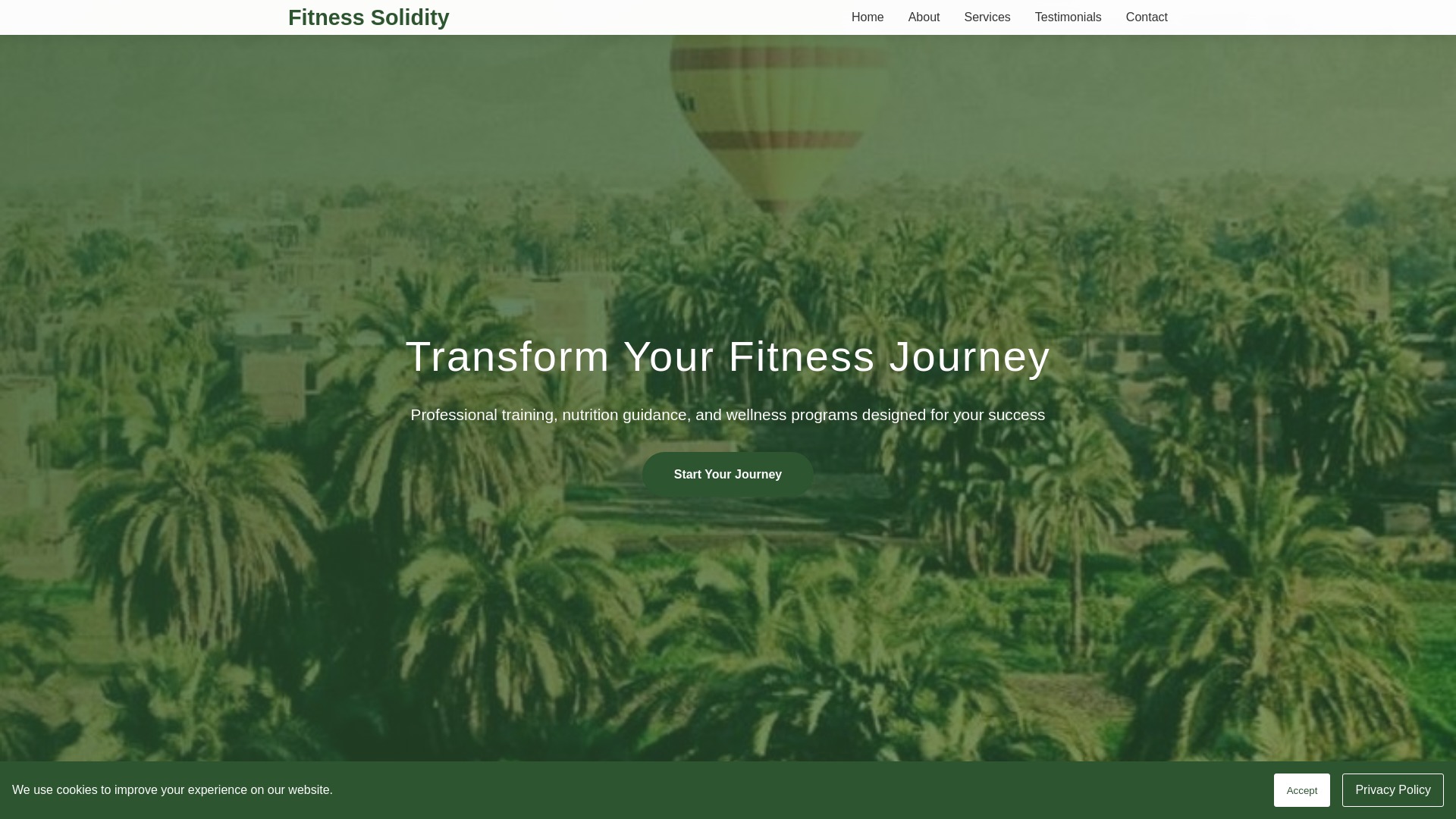 website screenshot of https://fitnesssolidity.digital/