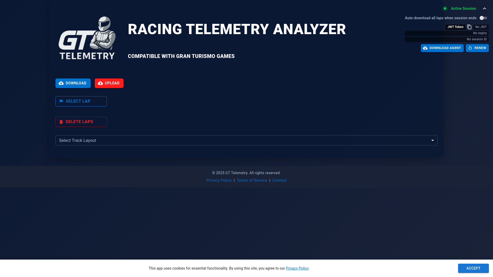 website screenshot of https://simracingtelemetryapp-frontend.pages.dev/