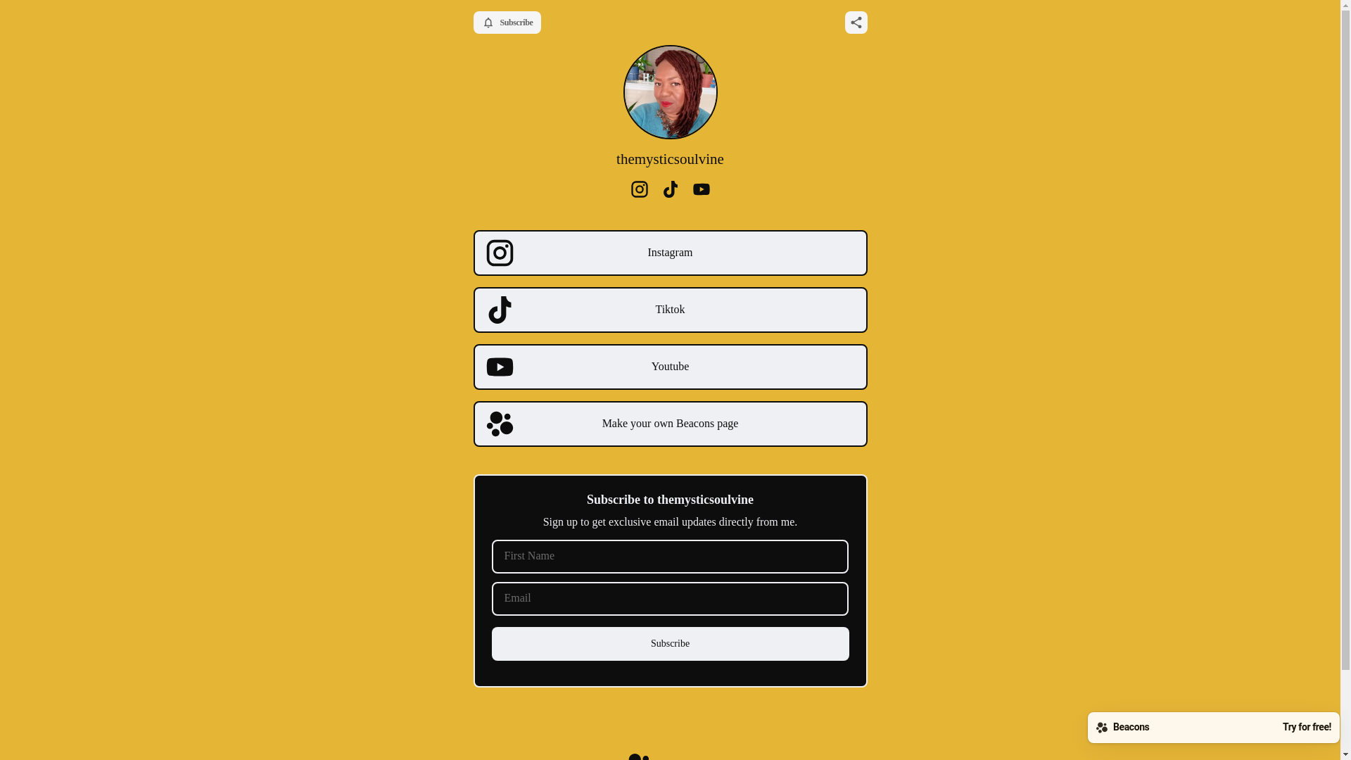 website screenshot of https://themysticsoulvine.store/