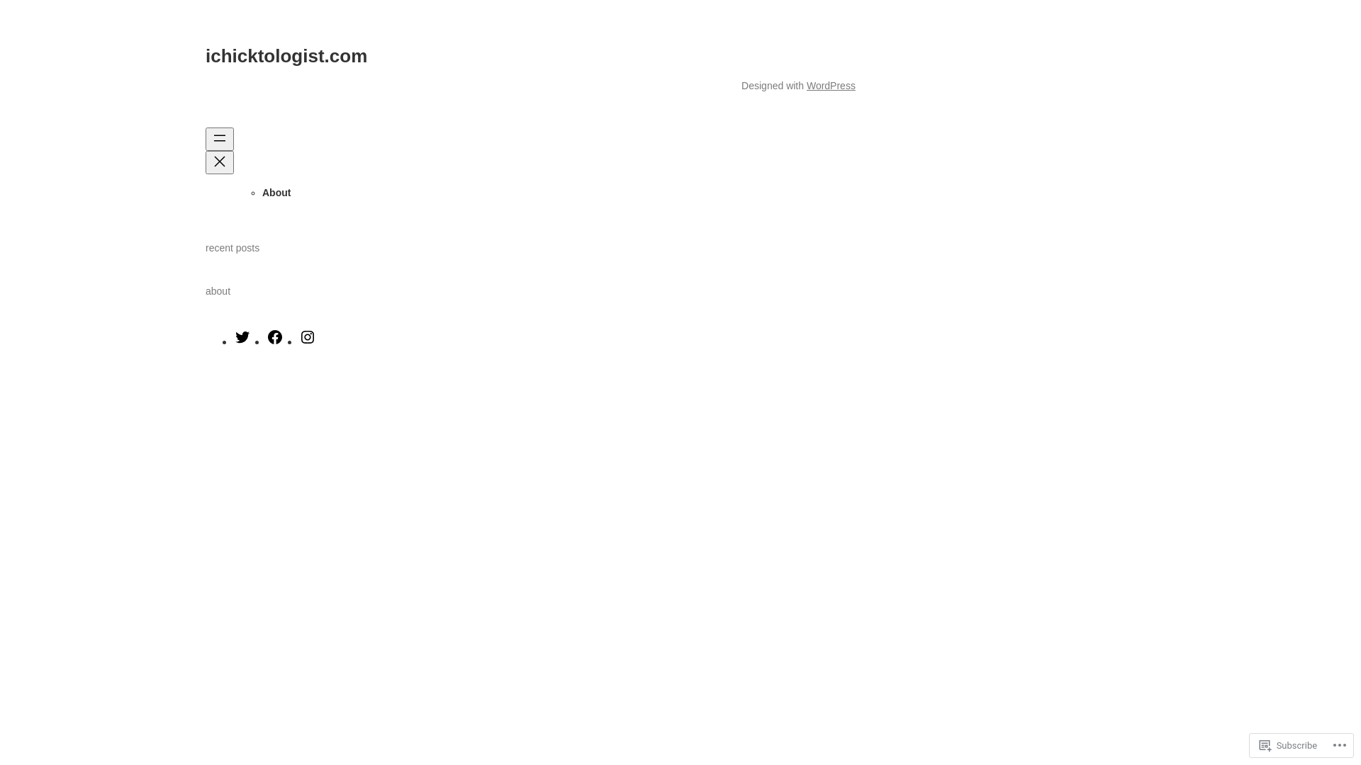 website screenshot of https://ichicktologist.com/