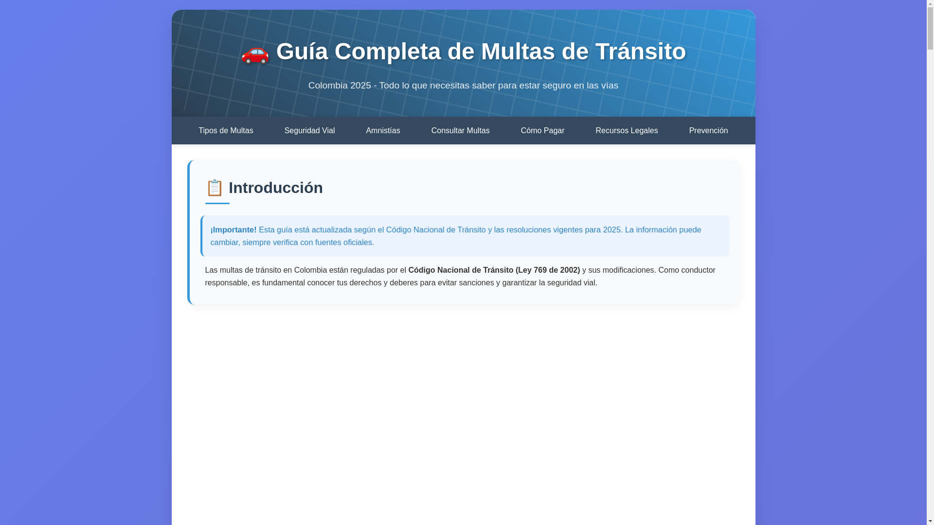website screenshot of https://infovermultas.com/