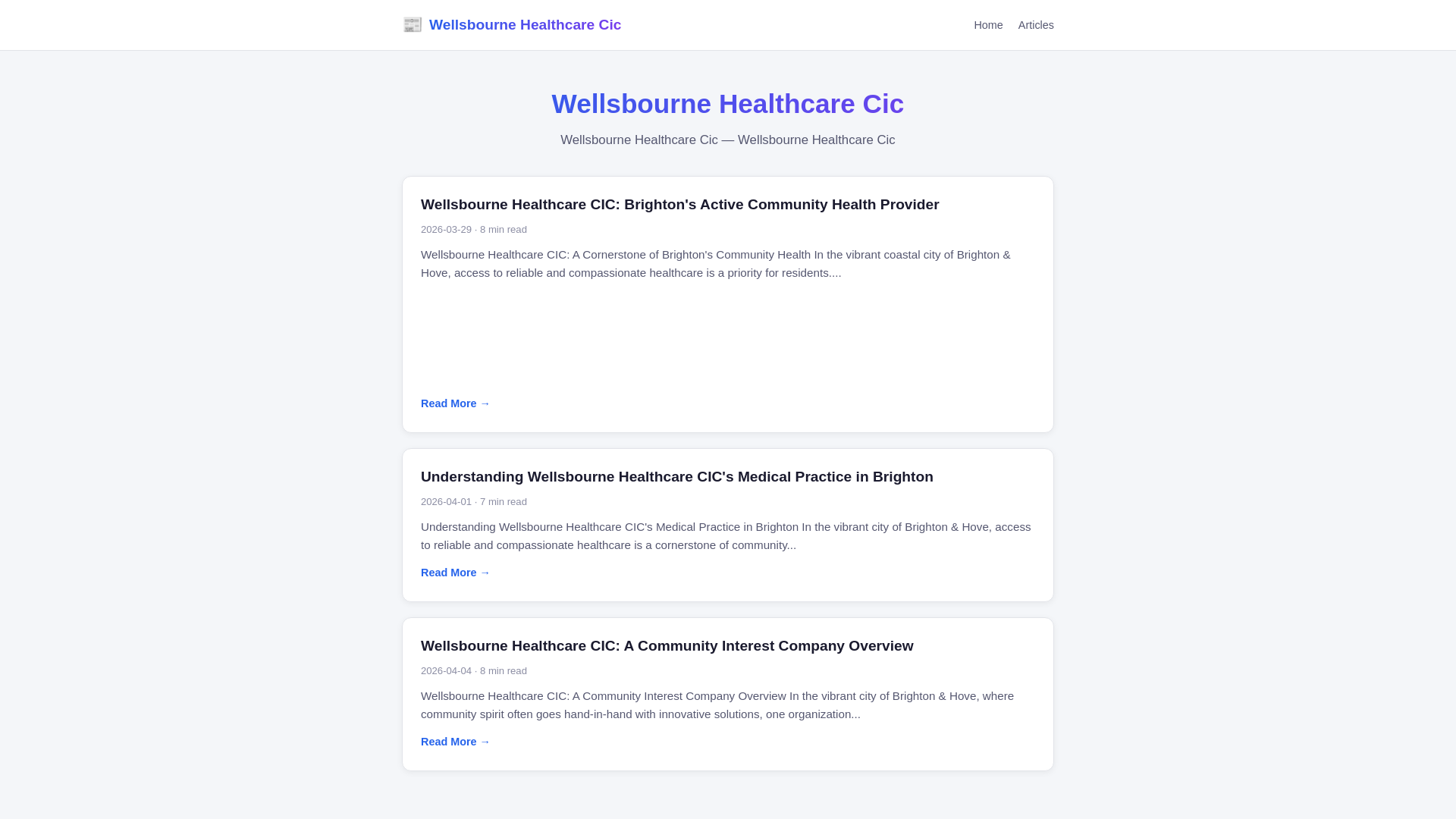 website screenshot of https://wellsbourne-healthcare-cic.pages.dev/
