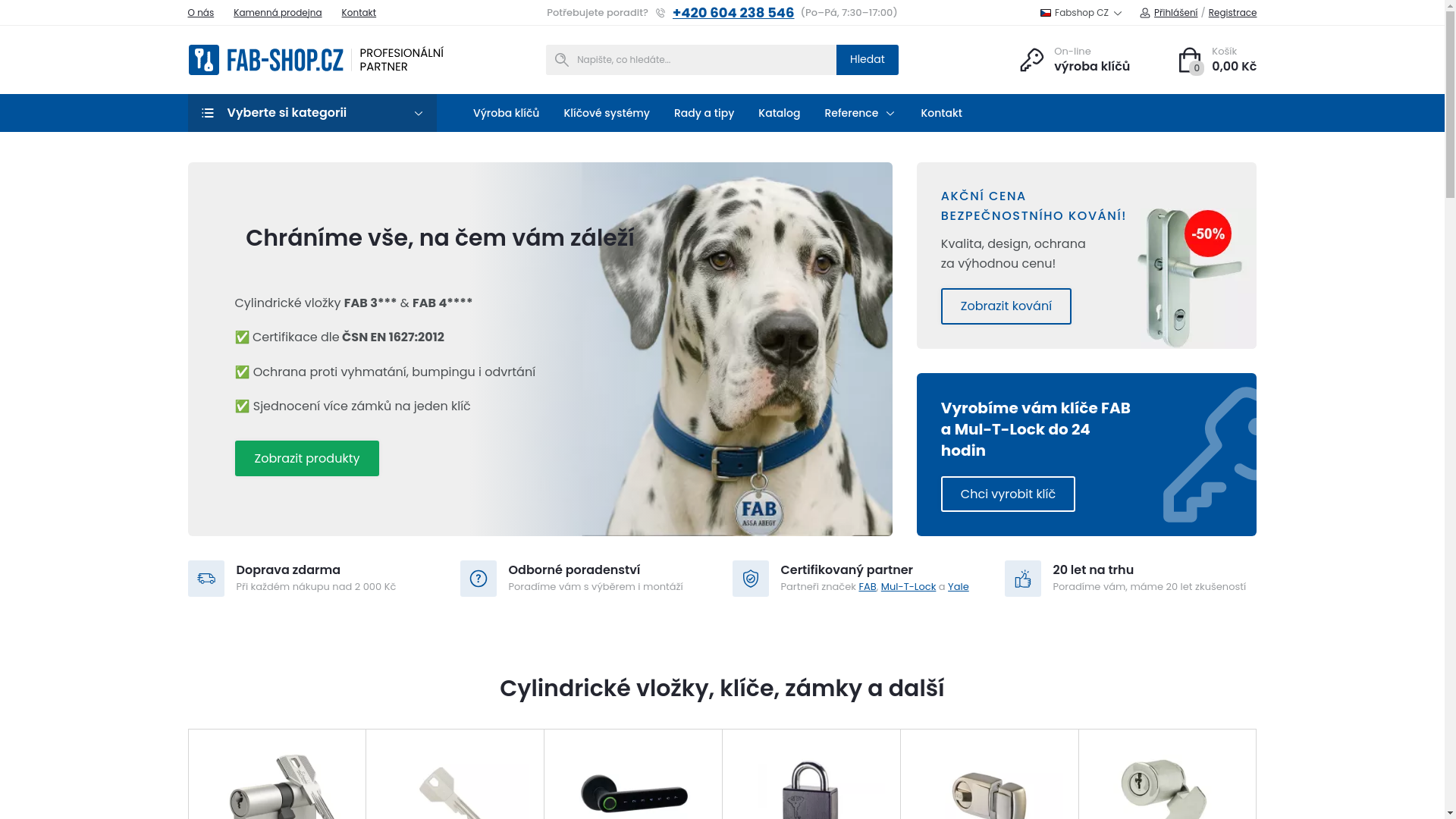 website screenshot of https://fab-shop.cz/
