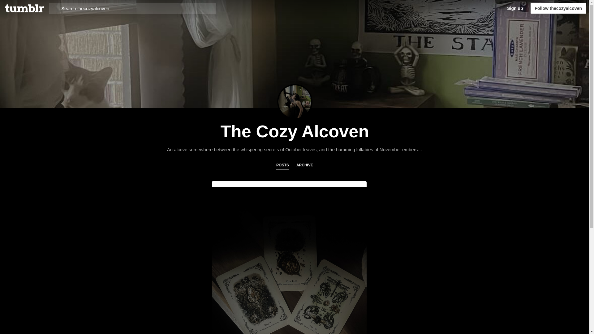 website screenshot of https://thecozyalcoven.com/