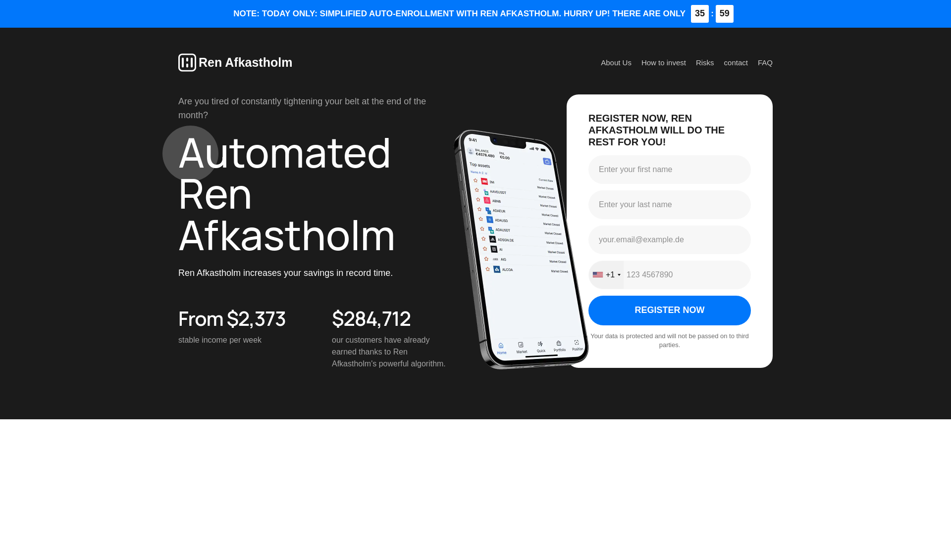 website screenshot of https://renafkastholm.com/