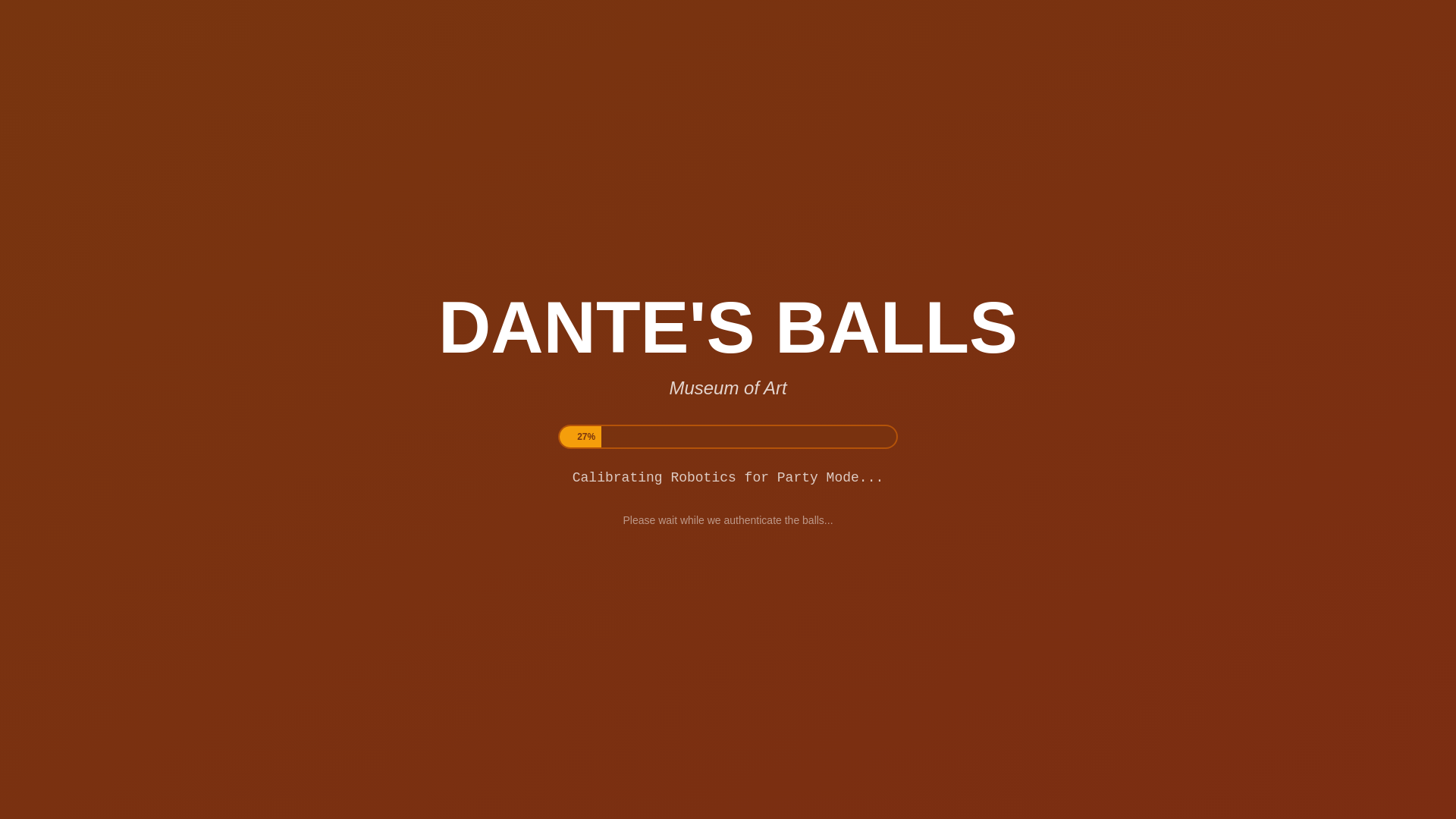 website screenshot of https://dantesballs.art