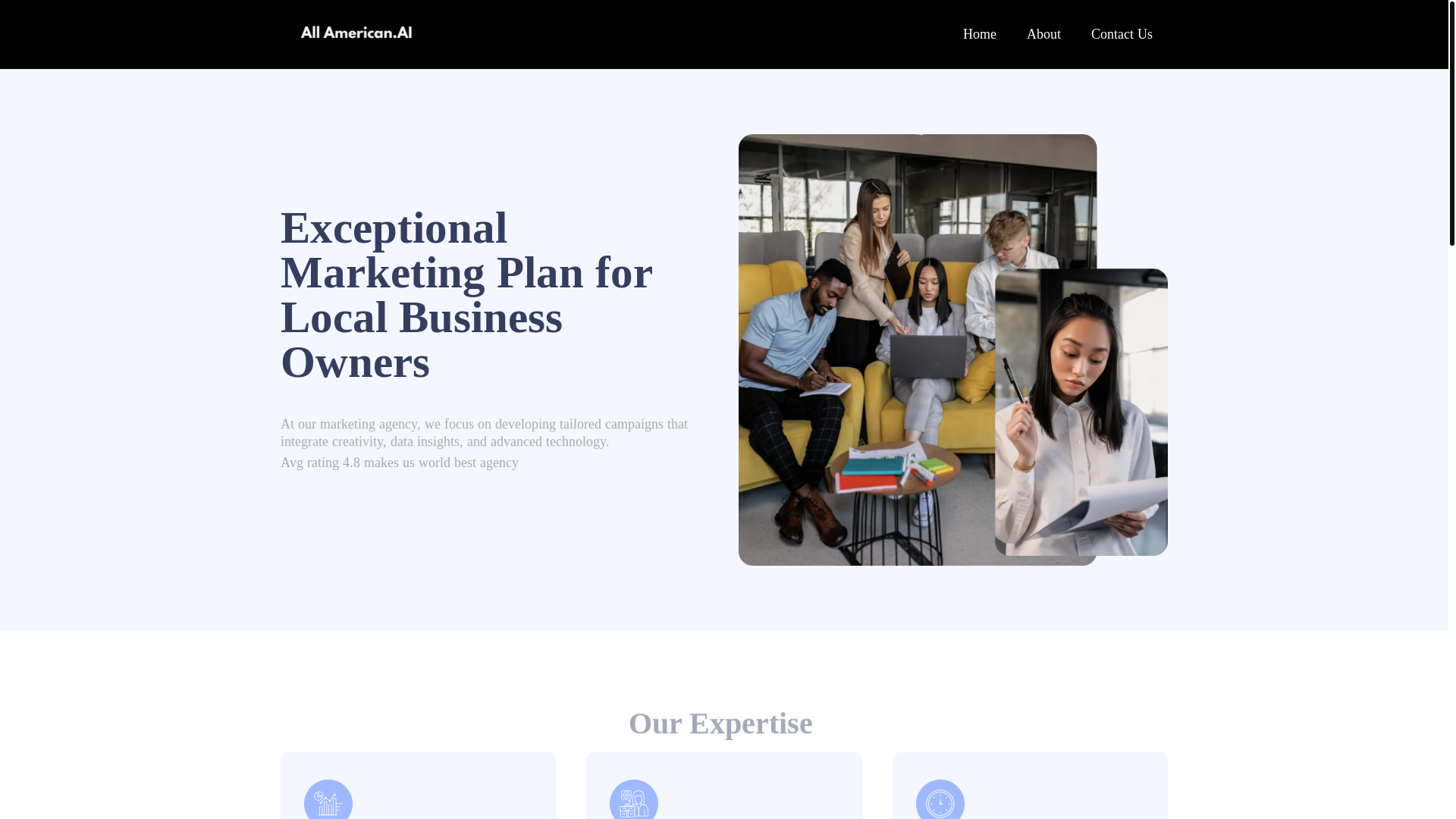 website screenshot of https://allamericanai.space/