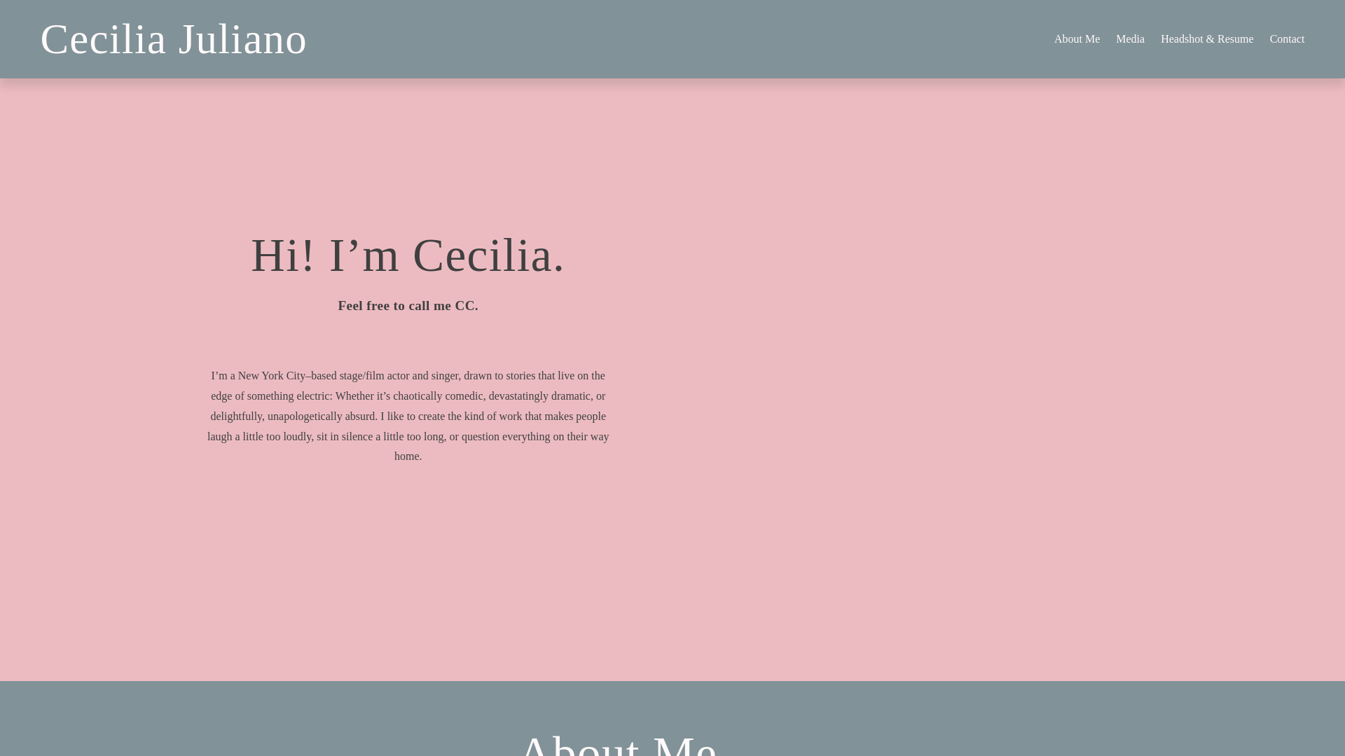 website screenshot of https://ceciliajuliano.com/