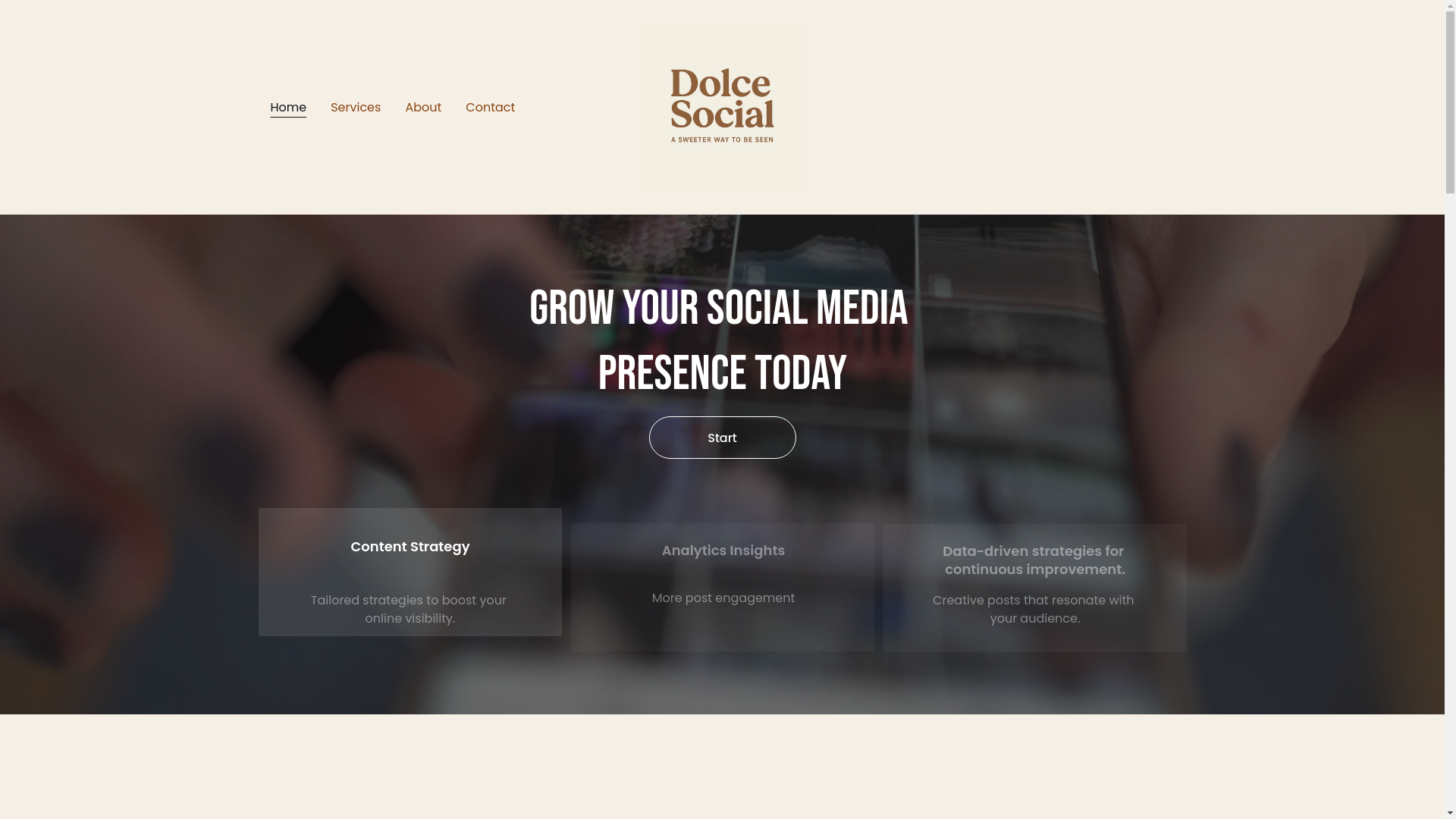 website screenshot of https://dolcesocial.net/