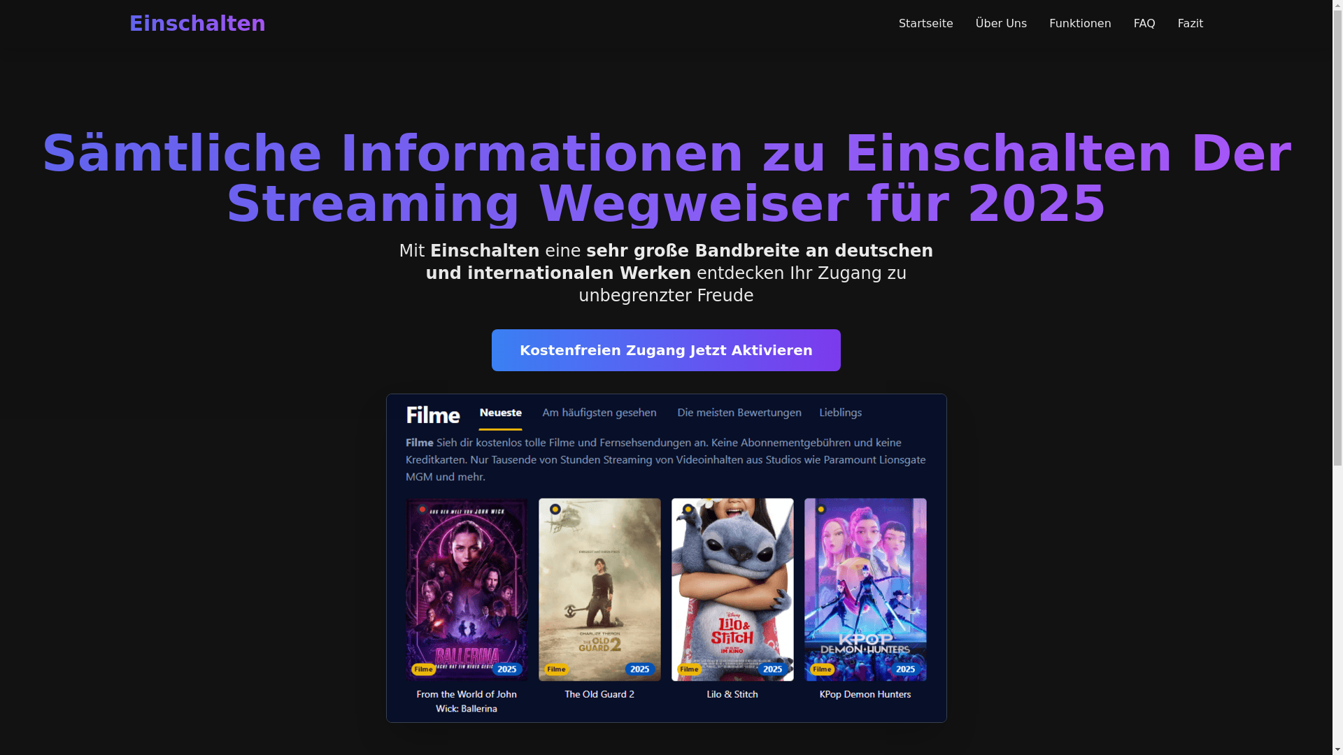 website screenshot of https://einschalten-9enu.pages.dev/