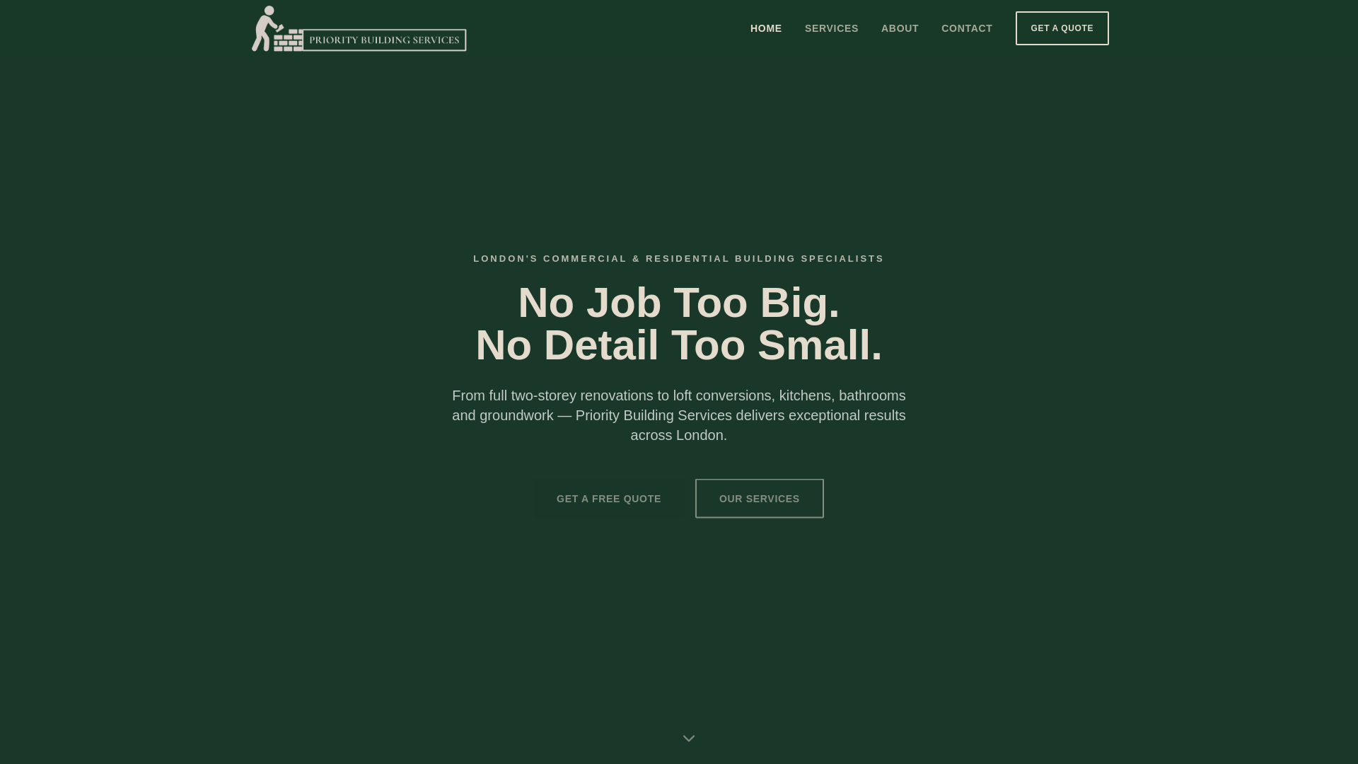 website screenshot of https://prioritybuildingserviceslondon.com/