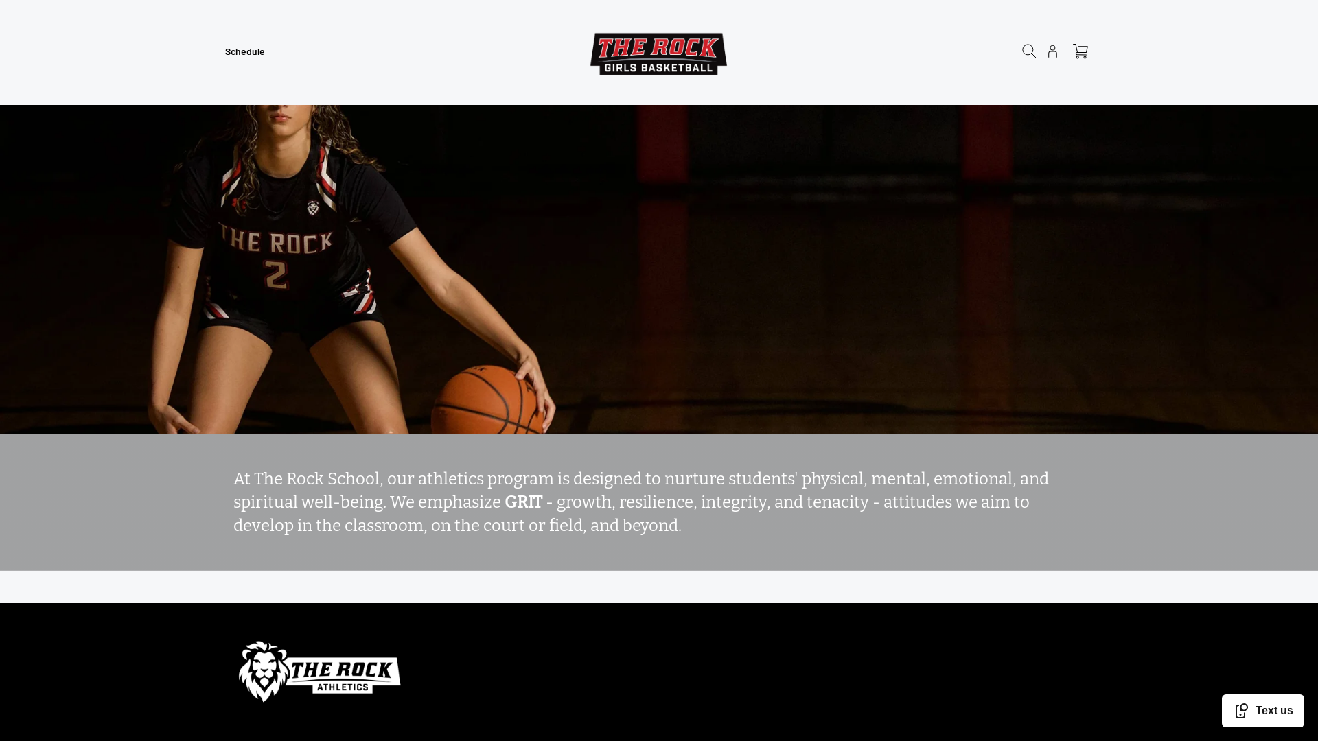 website screenshot of https://therockgirlsbasketball.com/