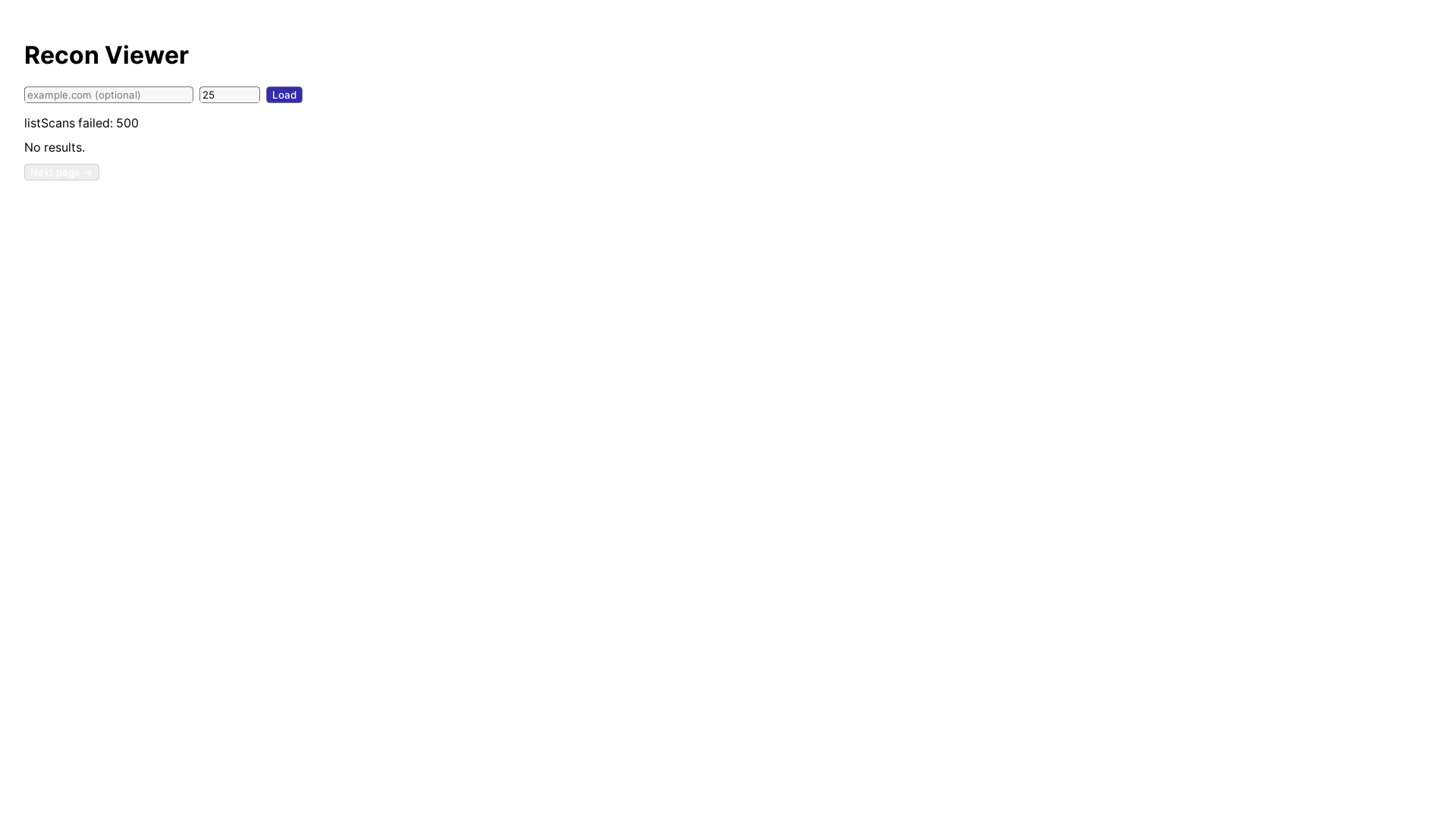website screenshot of https://vite-recon.pages.dev/