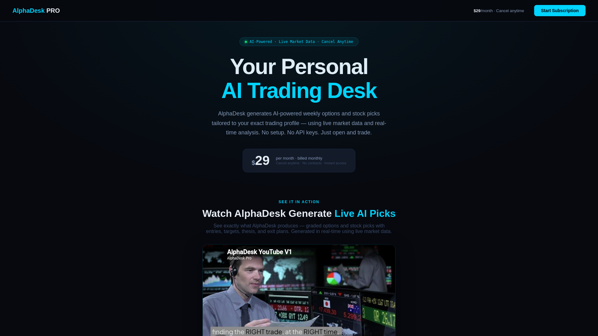 website screenshot of https://alphadeskpro.com